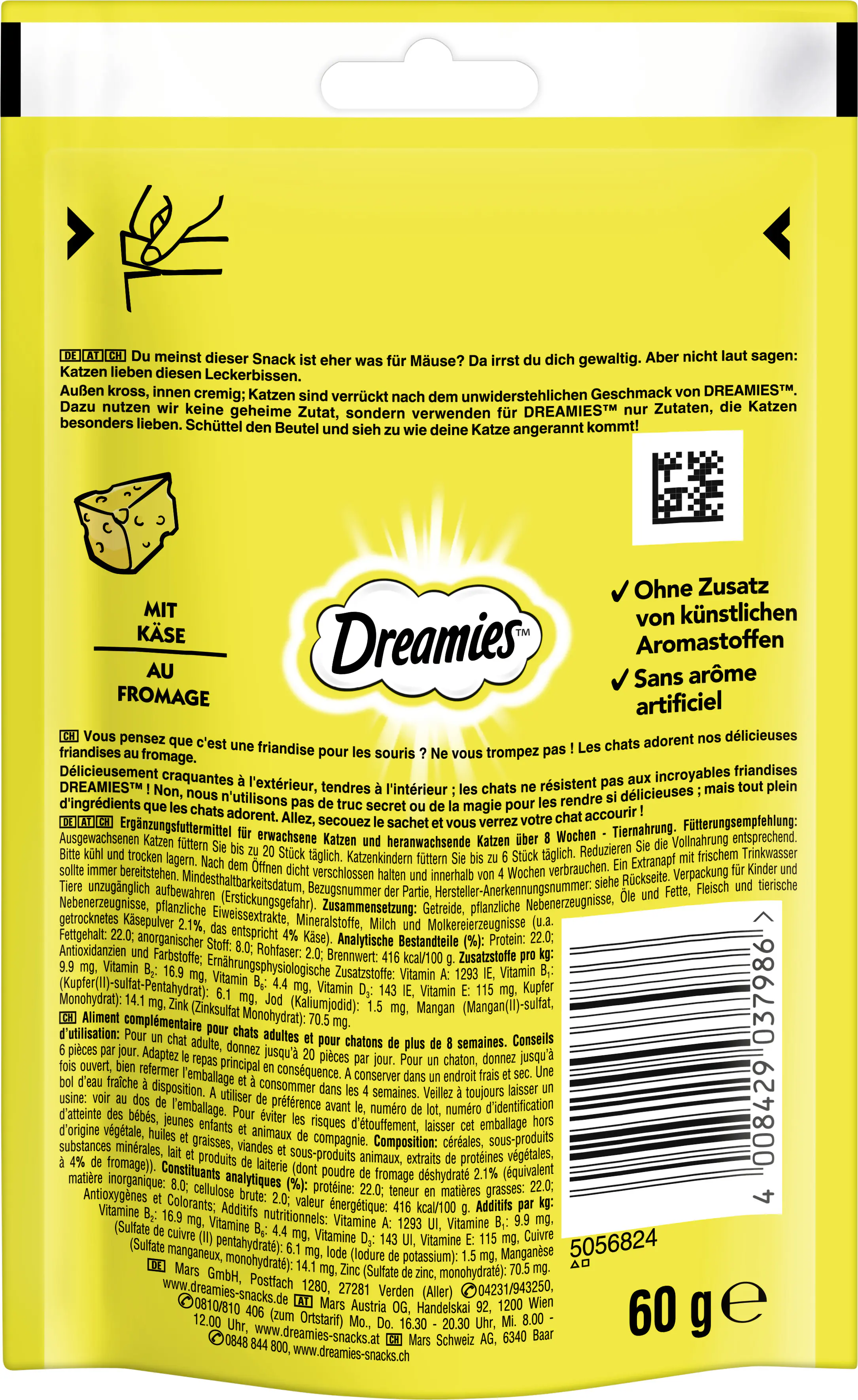 Dreamies Katzensnack Käse 60 g Dreamies Katzensnack Käse 60 g