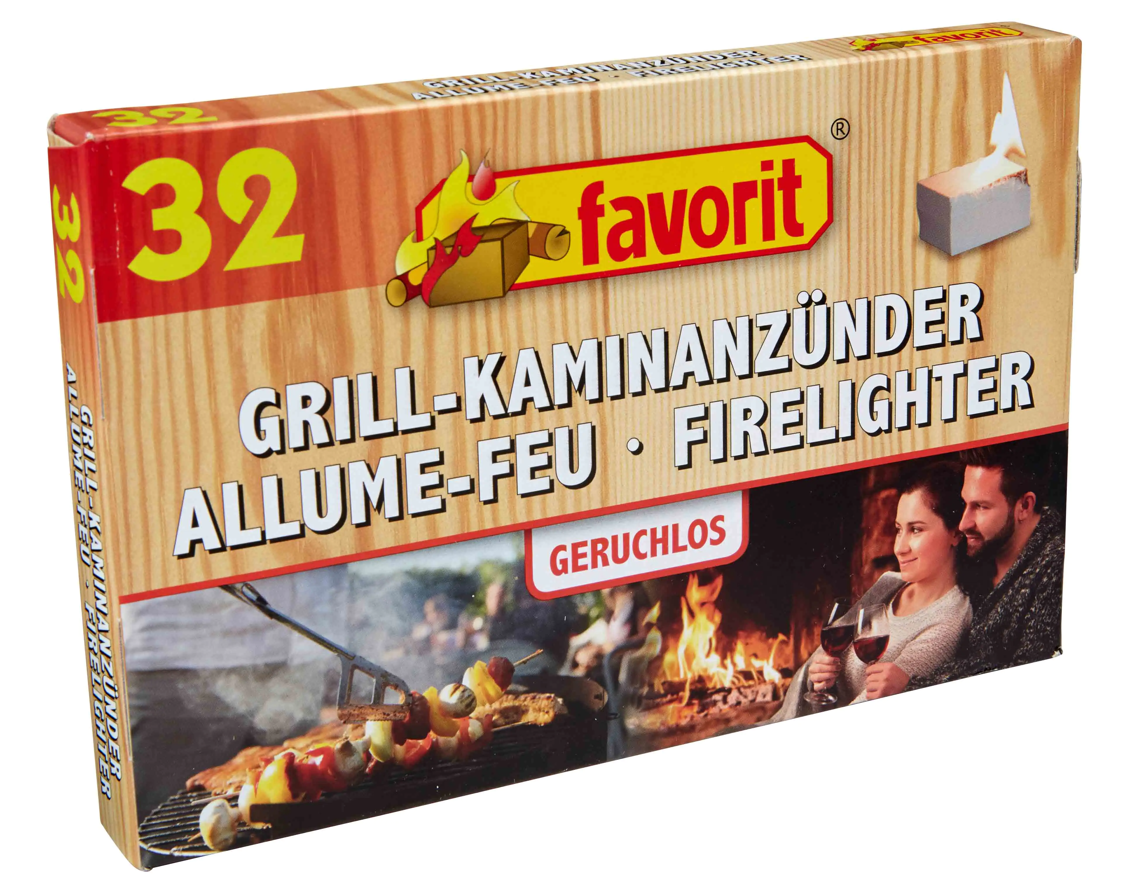 4006822218254 Favorit Grill-Kaminanzünder geruchlos 32 Stück