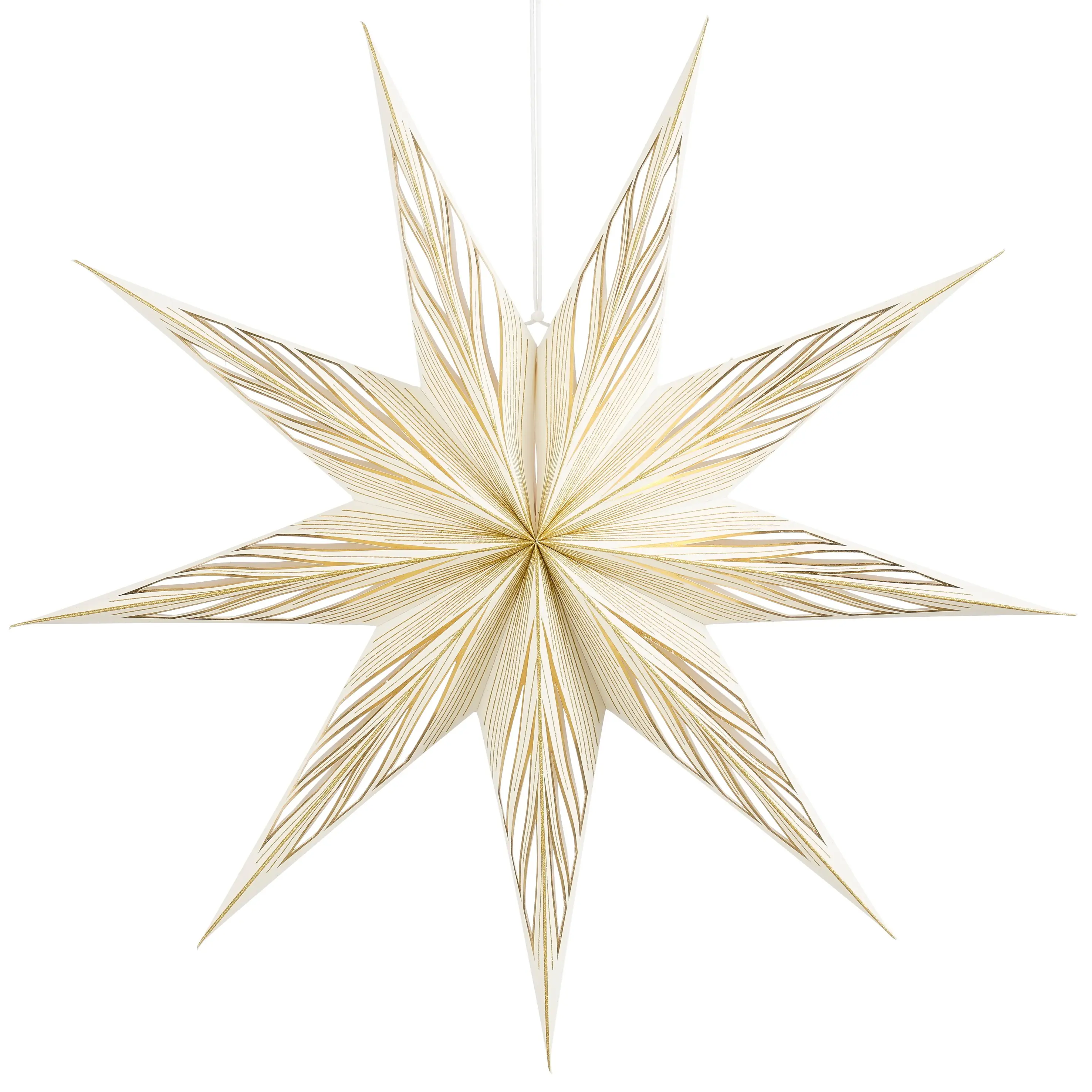 Mica Decorations Weihnachtsanhänger Stern Papier Ø 75 x 18 cm weiß