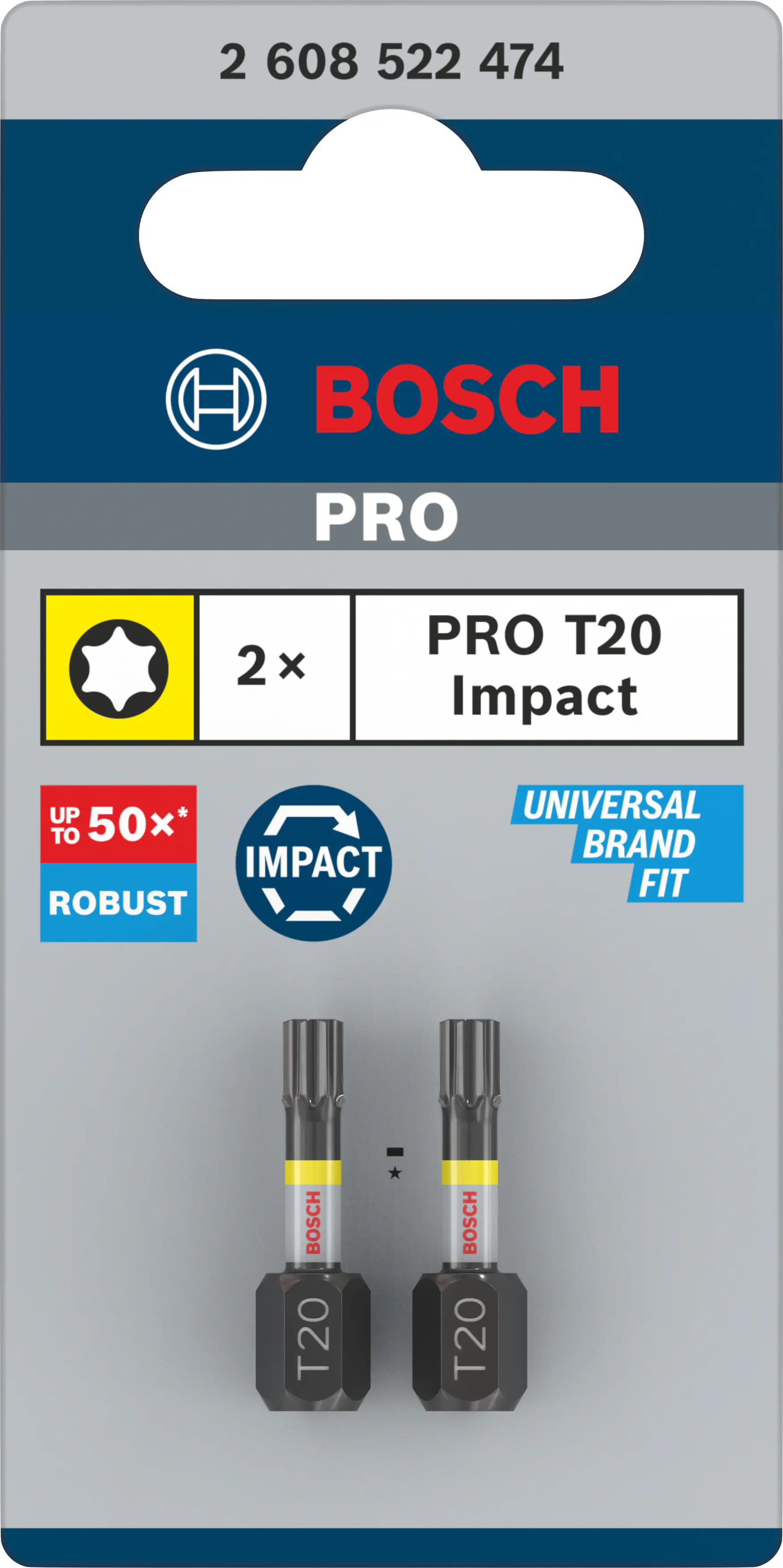 Bosch PRO Impact Bit T20 25 mm 2-teilig Bosch PRO Impact Bit T20 25 mm 2-teilig