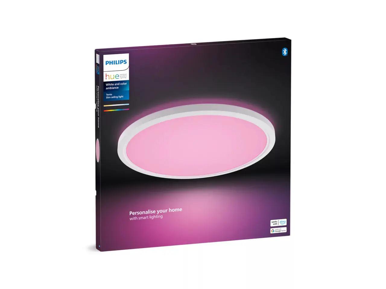 Philips Hue LED Deckenleuchte Tento + Wandschalter rund weiß Ø 55 cm RGB Philips Hue LED Deckenleuchte Tento + Wandschalter rund weiß Ø 55 cm RGB