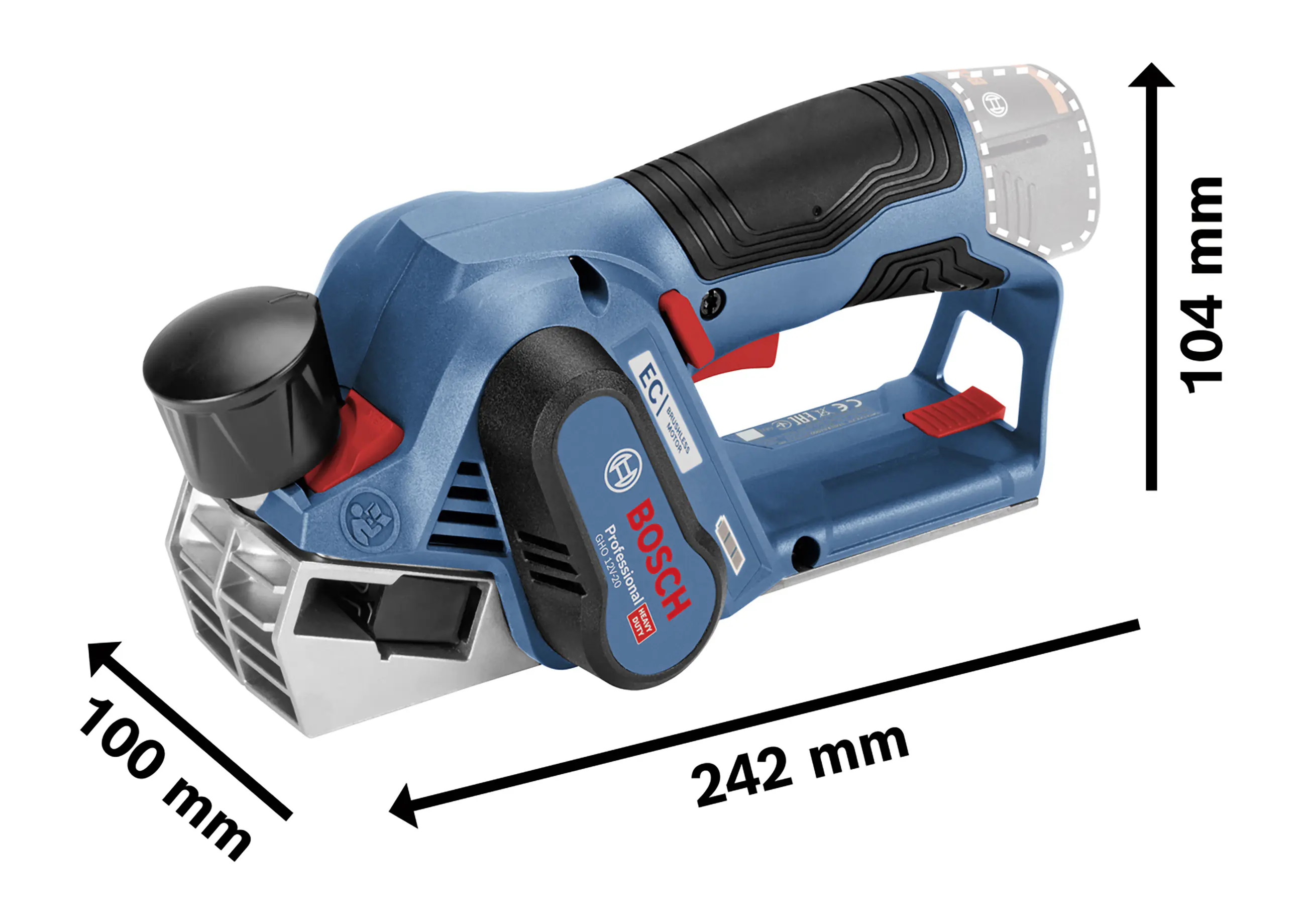 Bosch Professional Akku-Hobel GHO 12V-20 Solo