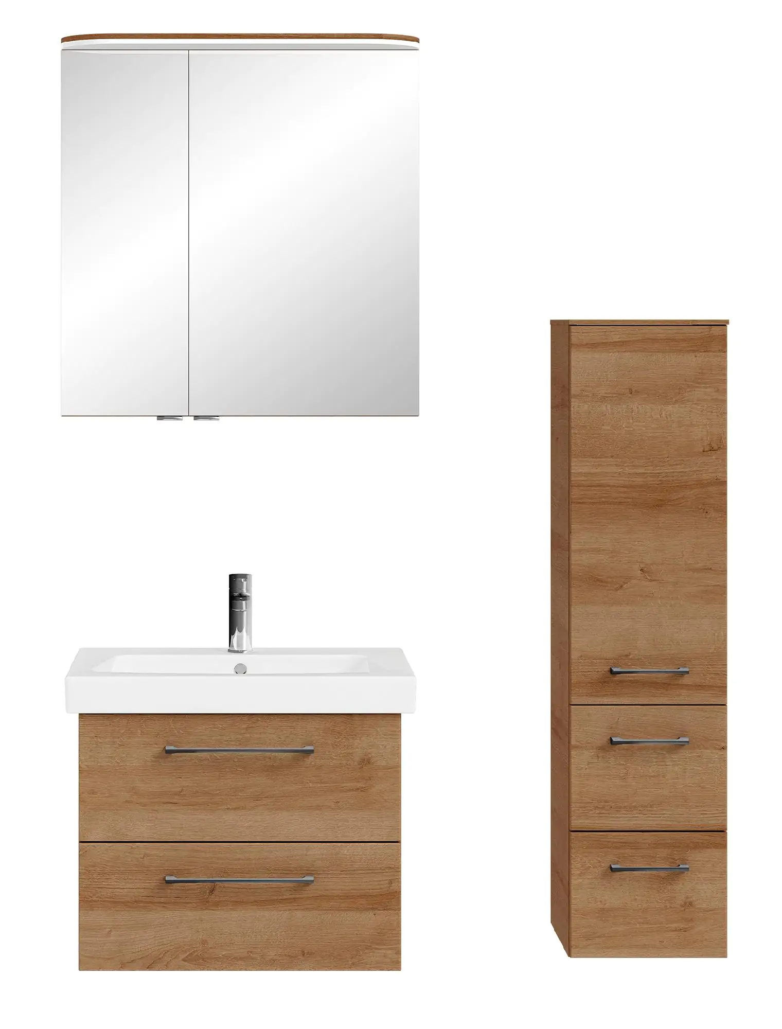 Pelipal Badmöbel-Set Riviera Eiche quer mit Kranz-Leuchte + Midischrank 100 cm Pelipal Badmöbel-Set Riviera Eiche quer mit Kranz-Leuchte + Midischrank 100 cm