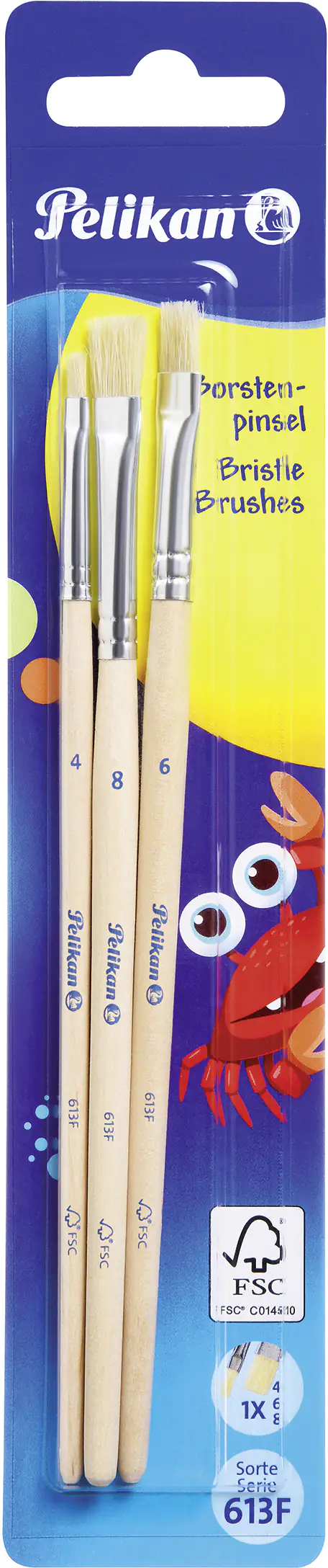Pelikan Borstenpinsel S613F 4/6/8