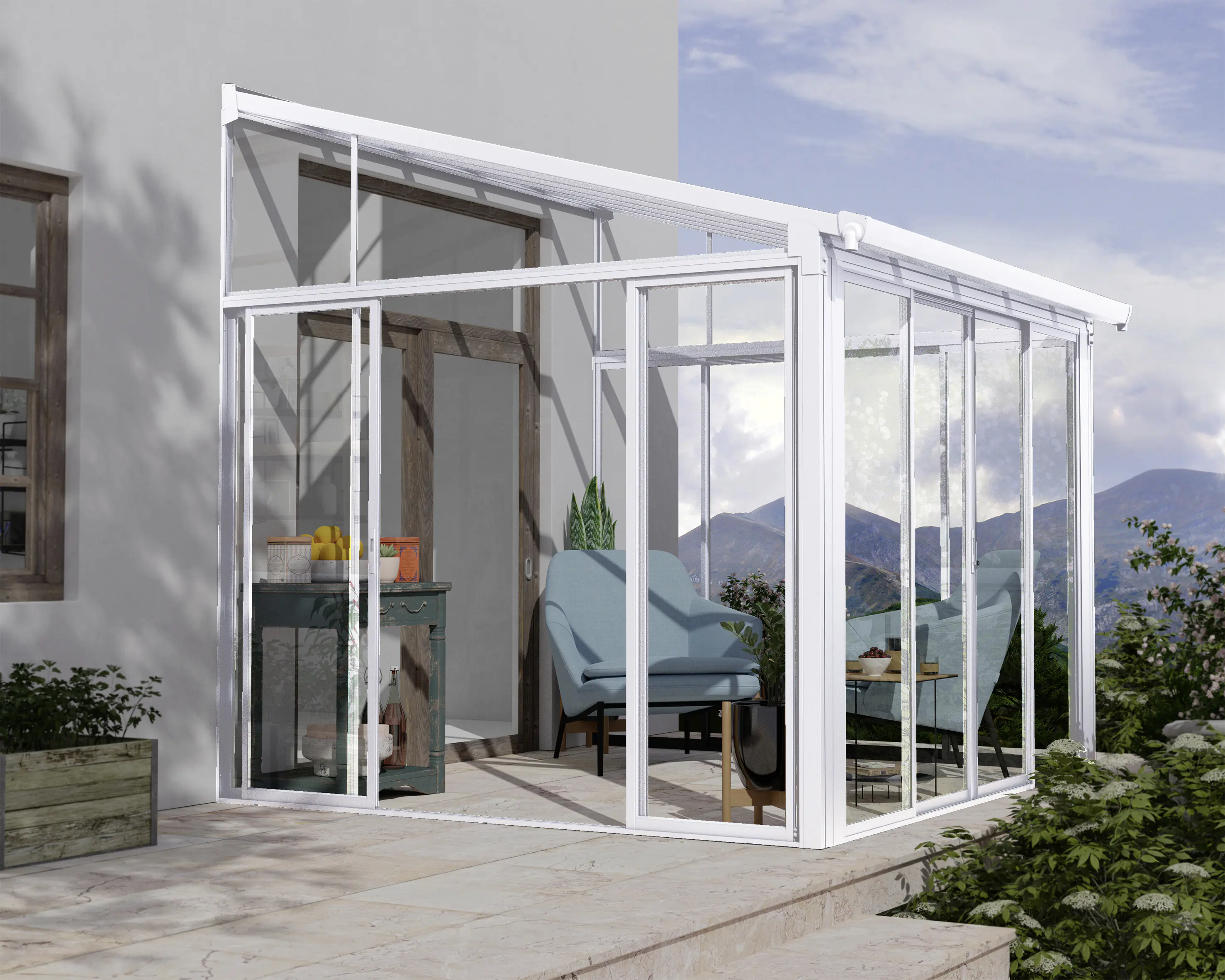 Canopia Wintergarten Sanremo 314 x 294 cm weiß