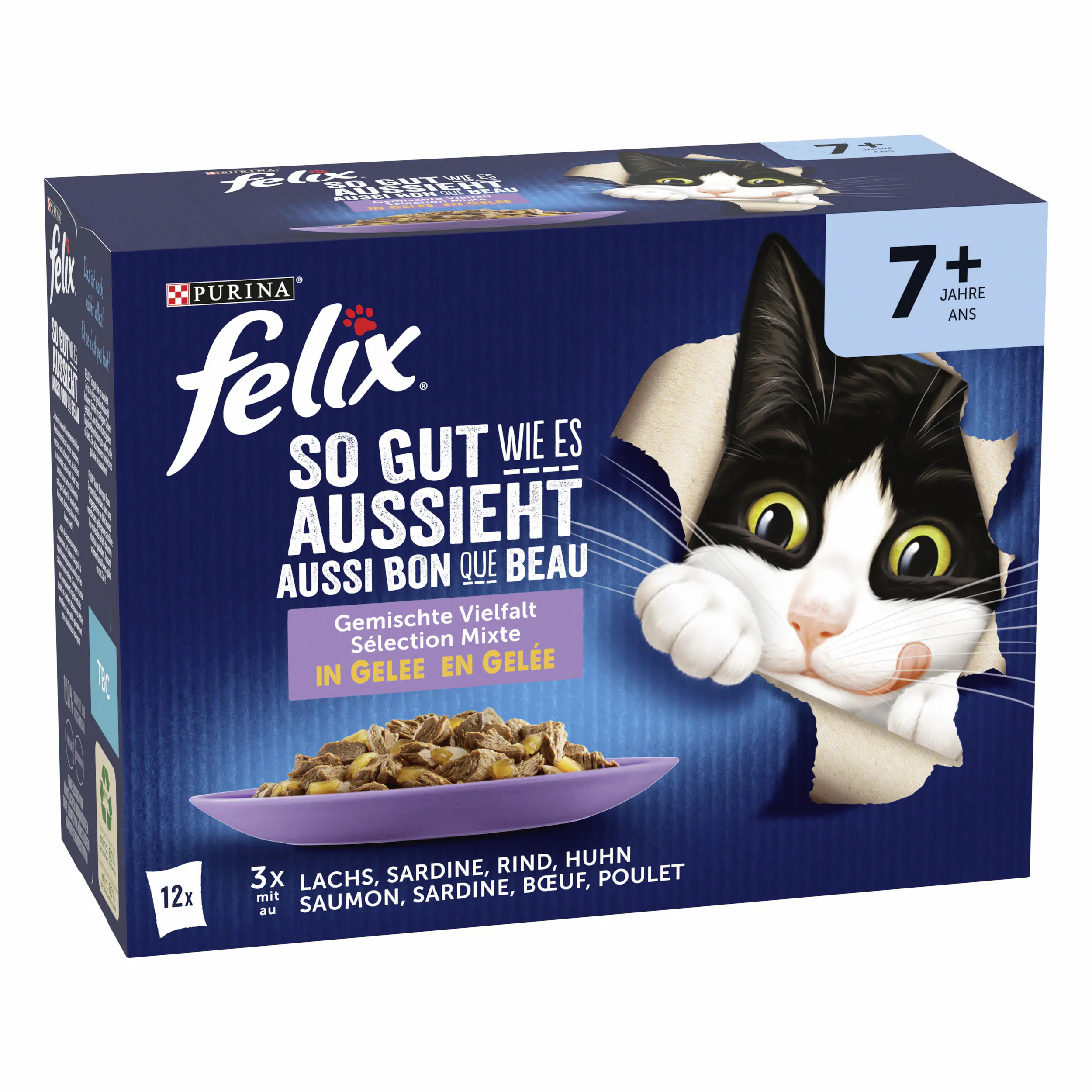 Felix Senior Gemischte Vielfalt in Gelee Katzenfutter 12 x 85g