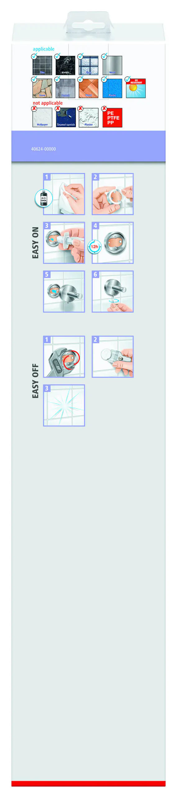 tesa Handtuchhalter Moon weiß 2-armig