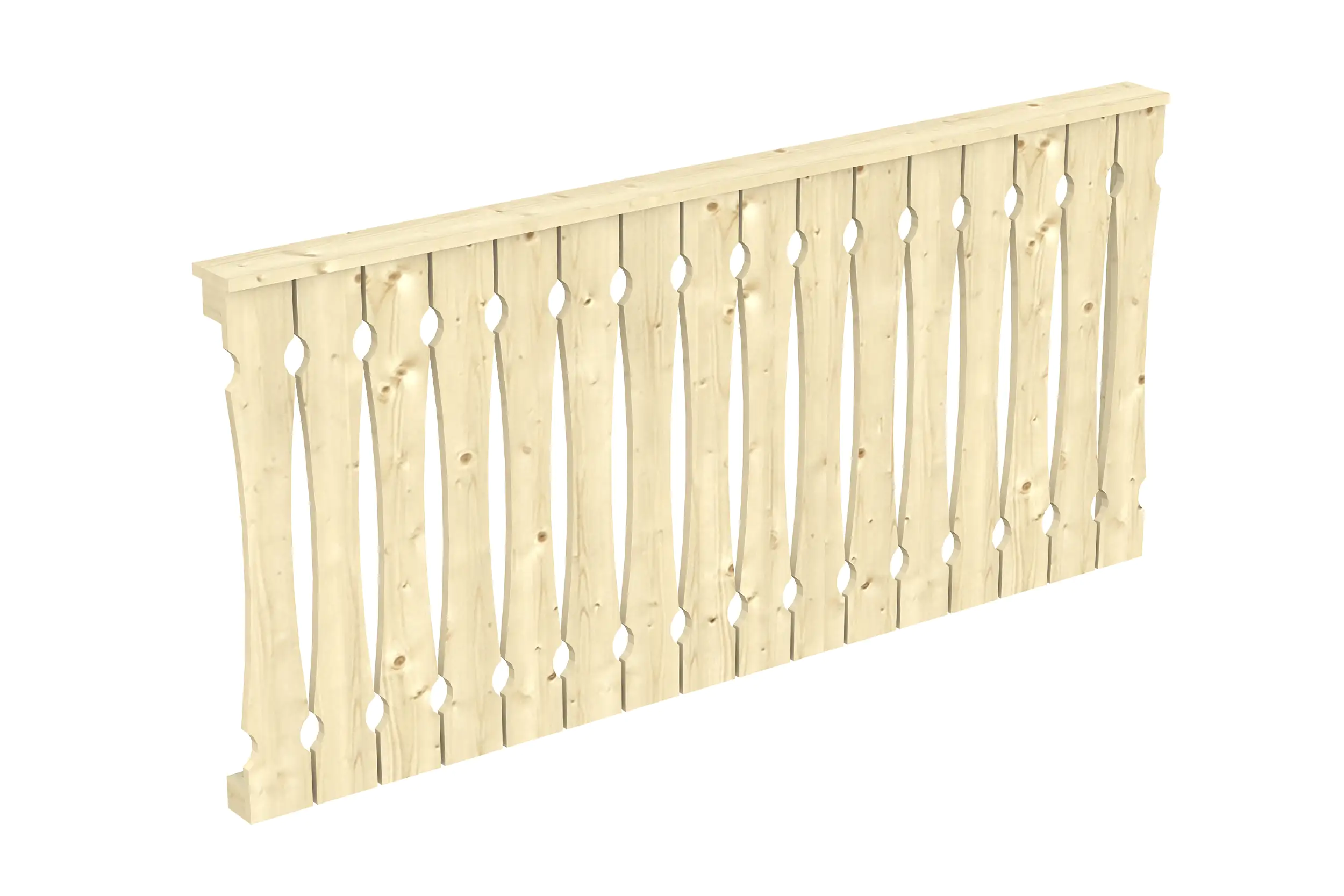 SKAN HOLZ Brüstung Balkonschalung 205 x 96 cm, Fichte, natur