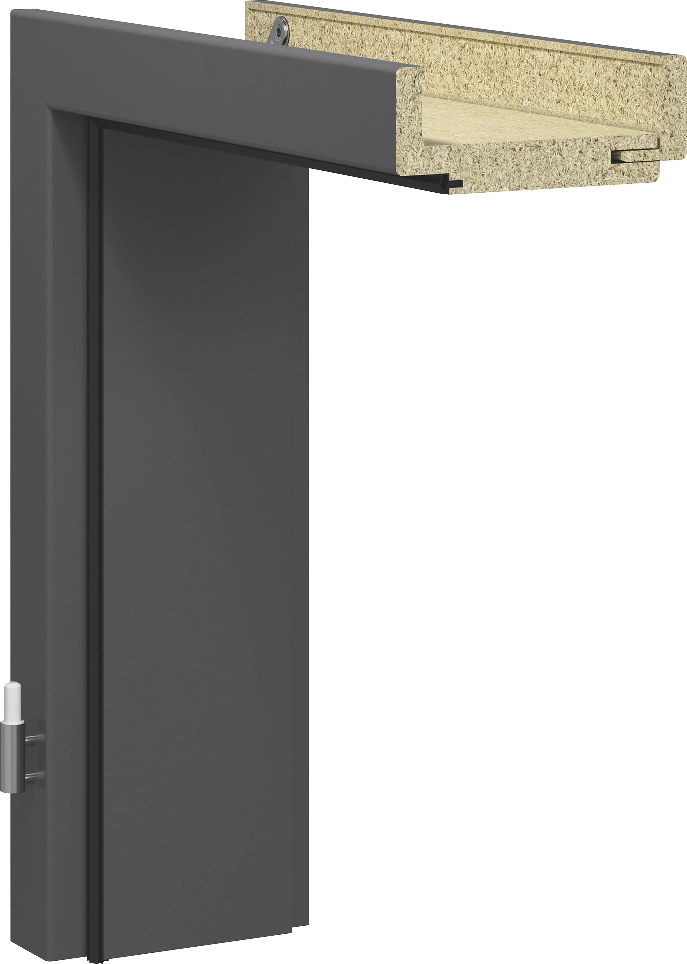 GetaDoor Zarge CPL Titangrau 86,0 cm DIN links