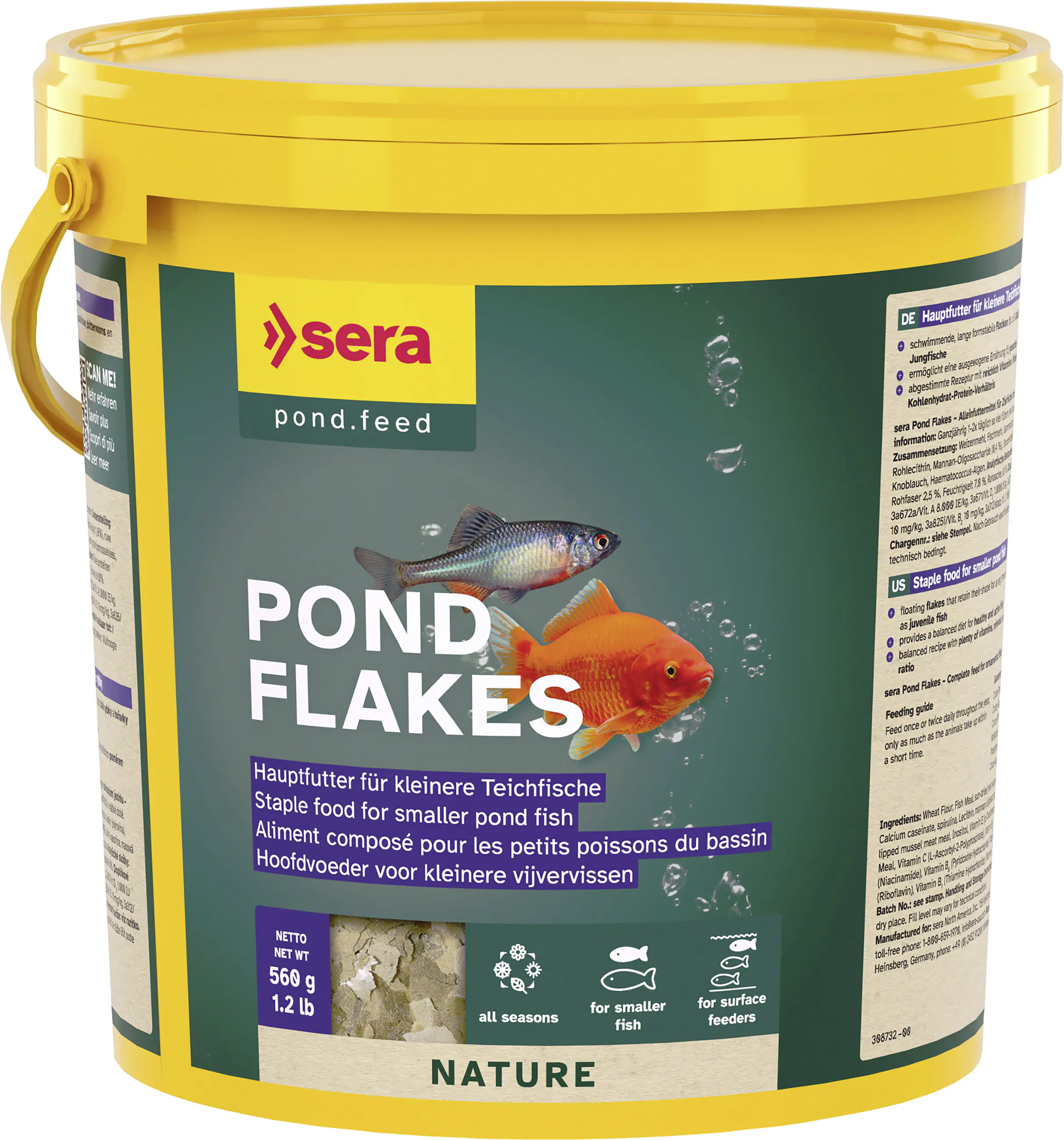 Sera Pond Fischfutter Teich Flakes 3,8 L
