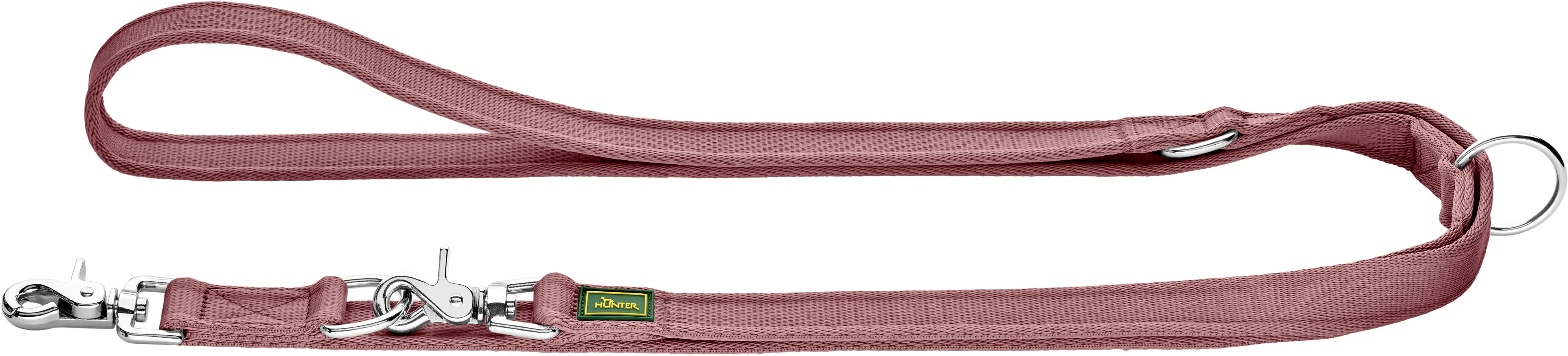 Hunter Hundeleine Führleine verstellbar Inari 2 m x 2 cm pastellrot