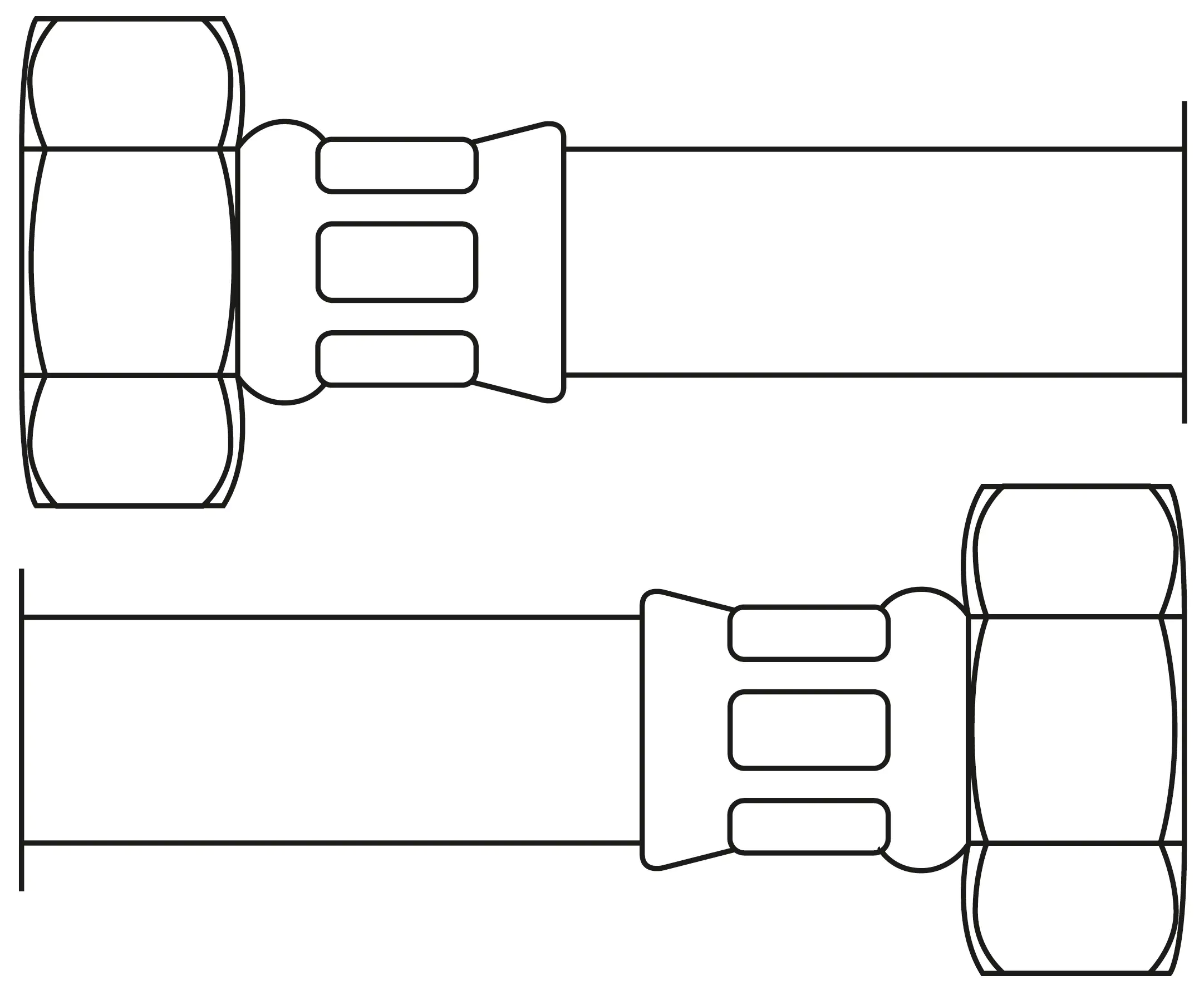 Techline NT Panzerschlauch IG 1" x IG 1", DN25, 70 cm