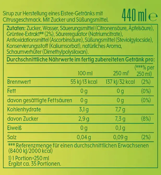 Sodastream Sirup Lipton Green Ice Tea 440 ml
