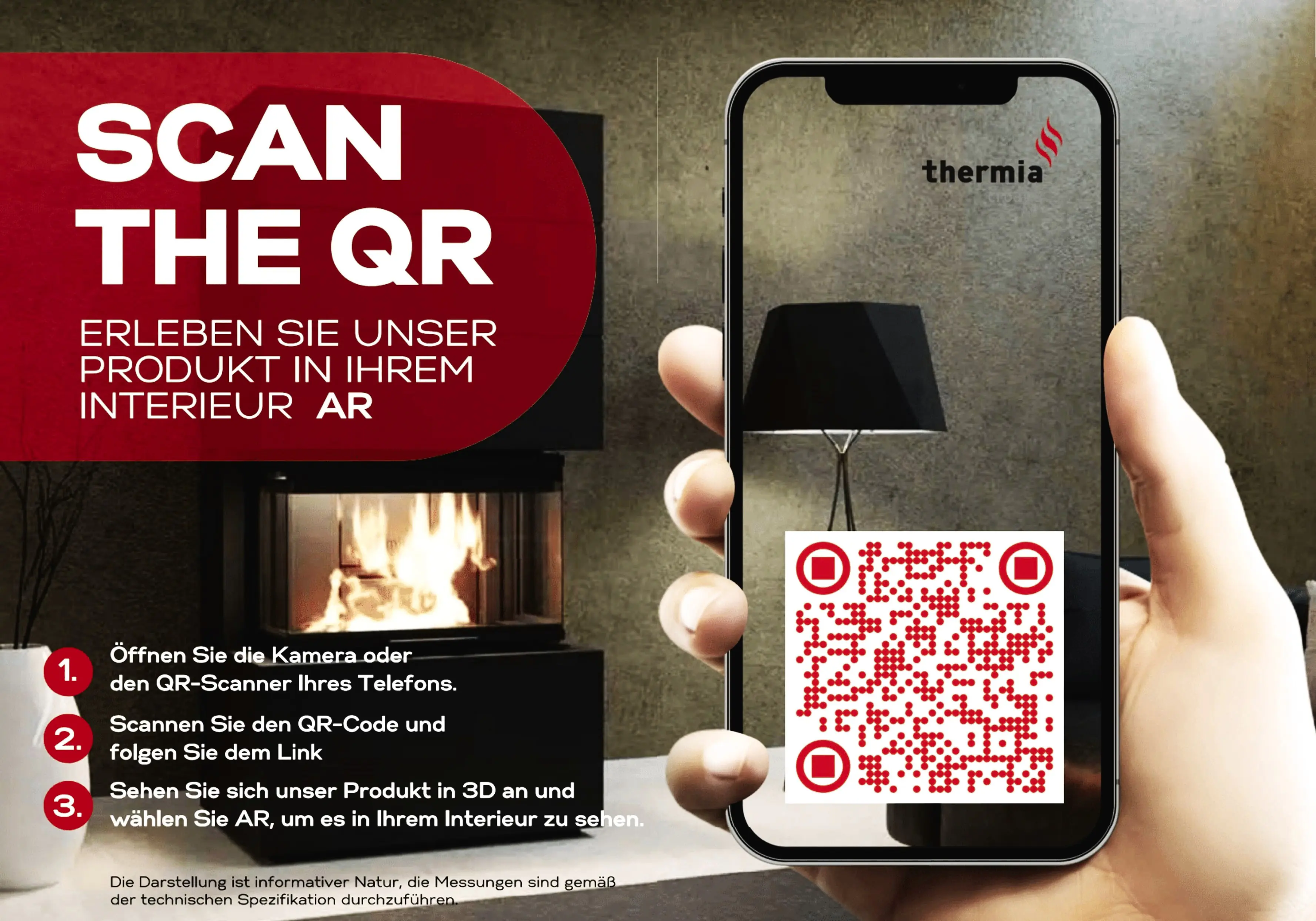 Thermia Kaminofen Olympus Kalkstein 7 kW