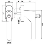 Alpertec Fenstergriff Ronny grau
