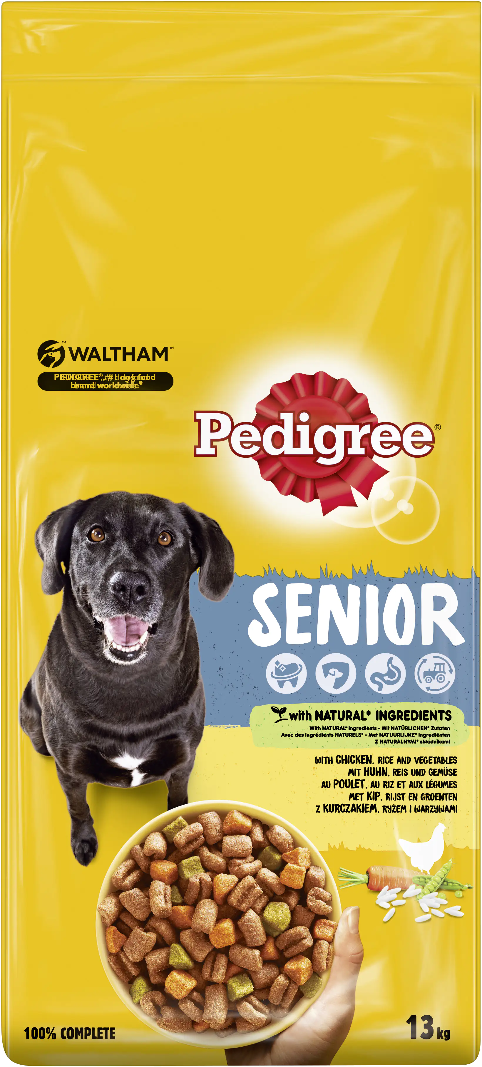 Pedigree Hundetrockenfutter Senior 13 kg Huhn, Reis & Gemüse 
