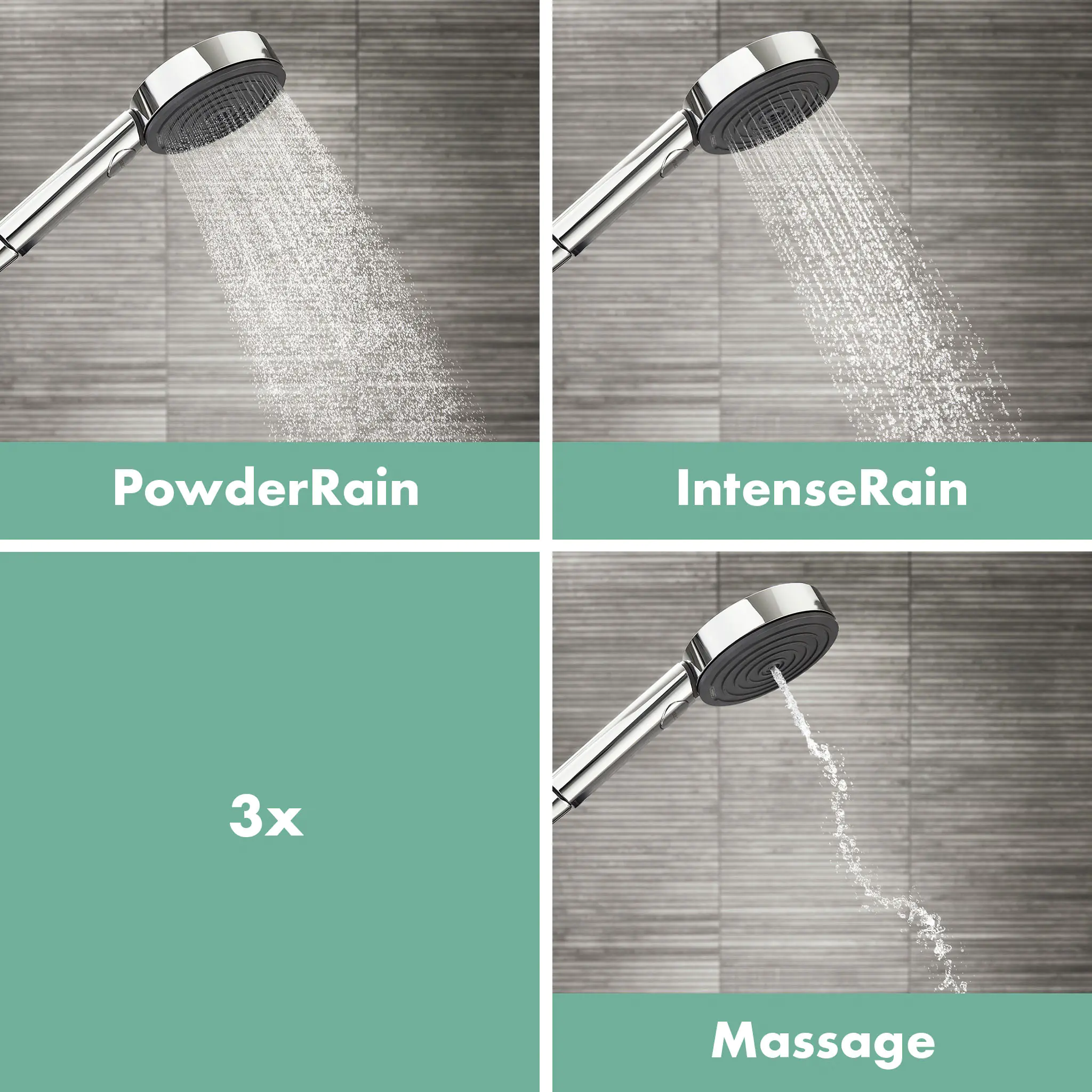 Hansgrohe Handbrause-Set 3 Strahlarten Pulsify Select S chrom 