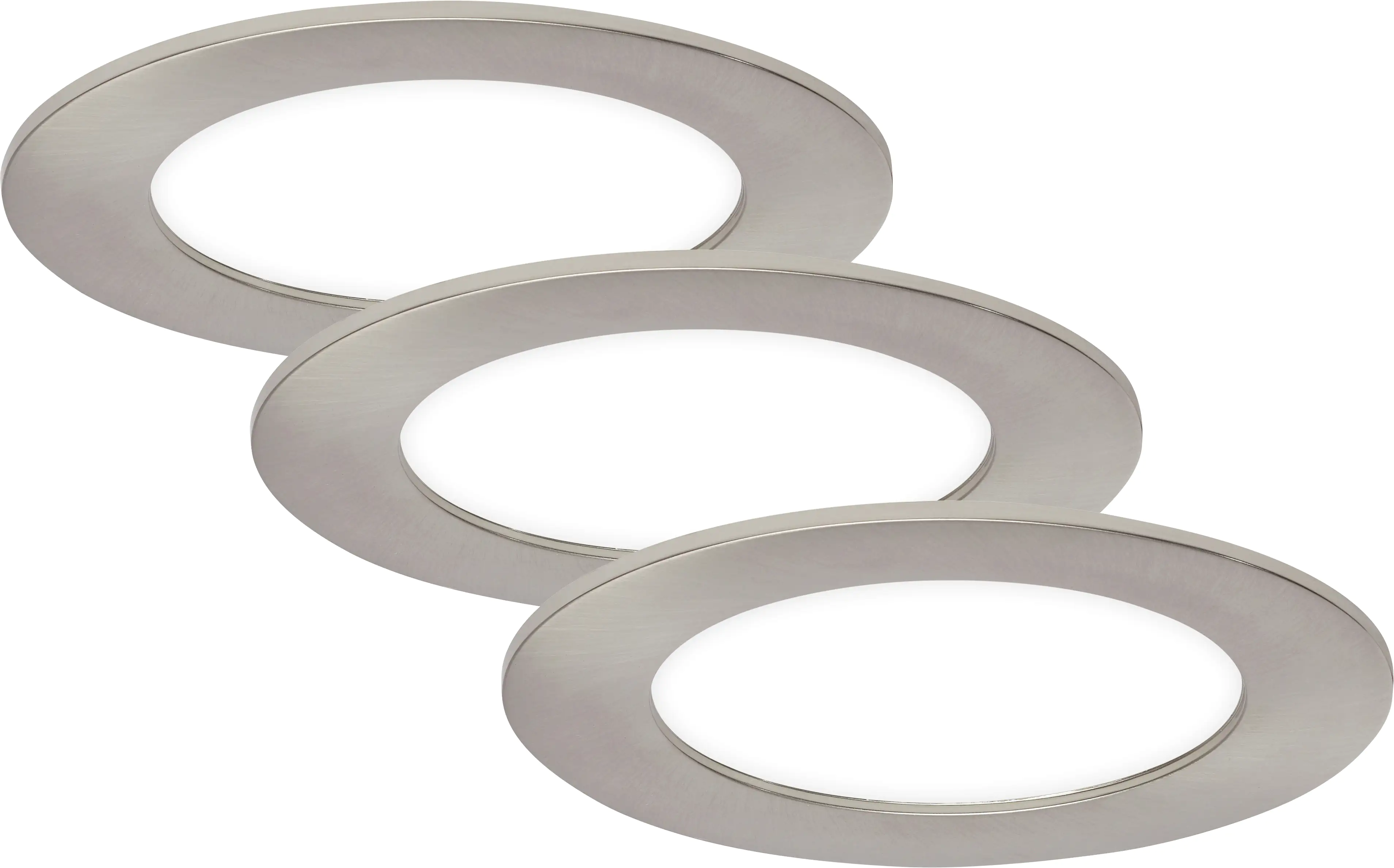 Di-Ka LED Einbauleuchte Flat-In 3er Set nickel-matt Ø 12 cm 7W Di-Ka LED Einbauleuchte Flat-In 3er Set nickel-matt Ø 12 cm 7W