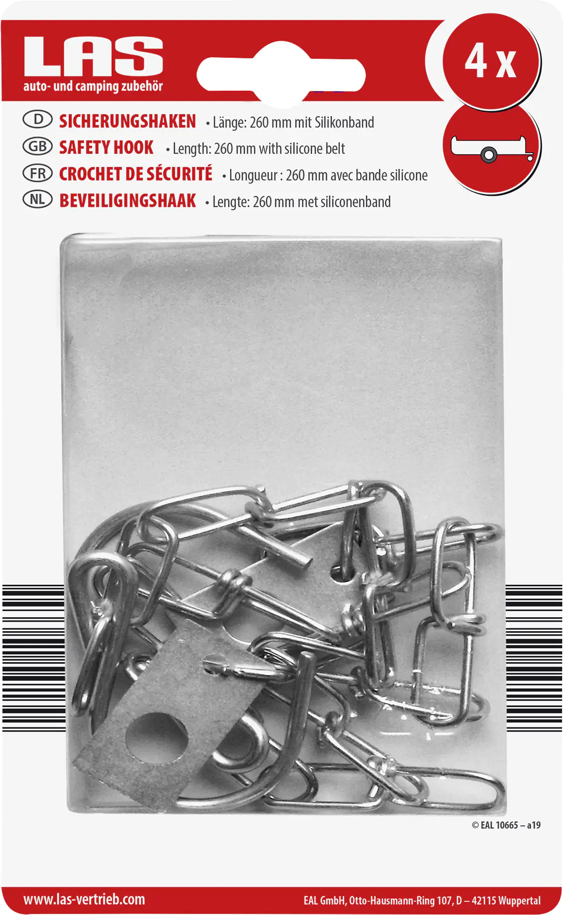 LAS Sicherungshaken mit  Kette 2 Stück