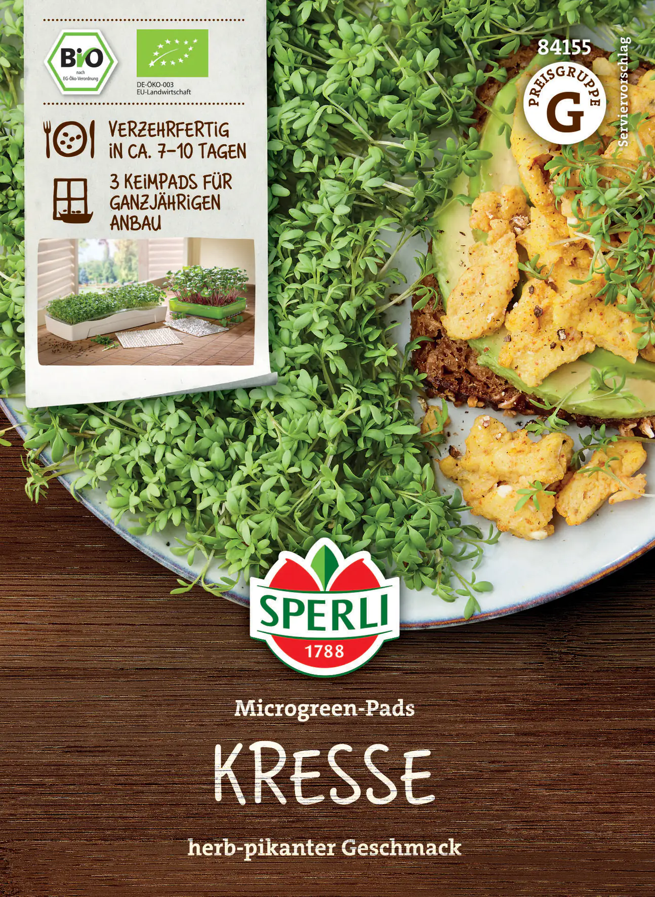 Sperli BIO Microgreen-Pads Kresse
