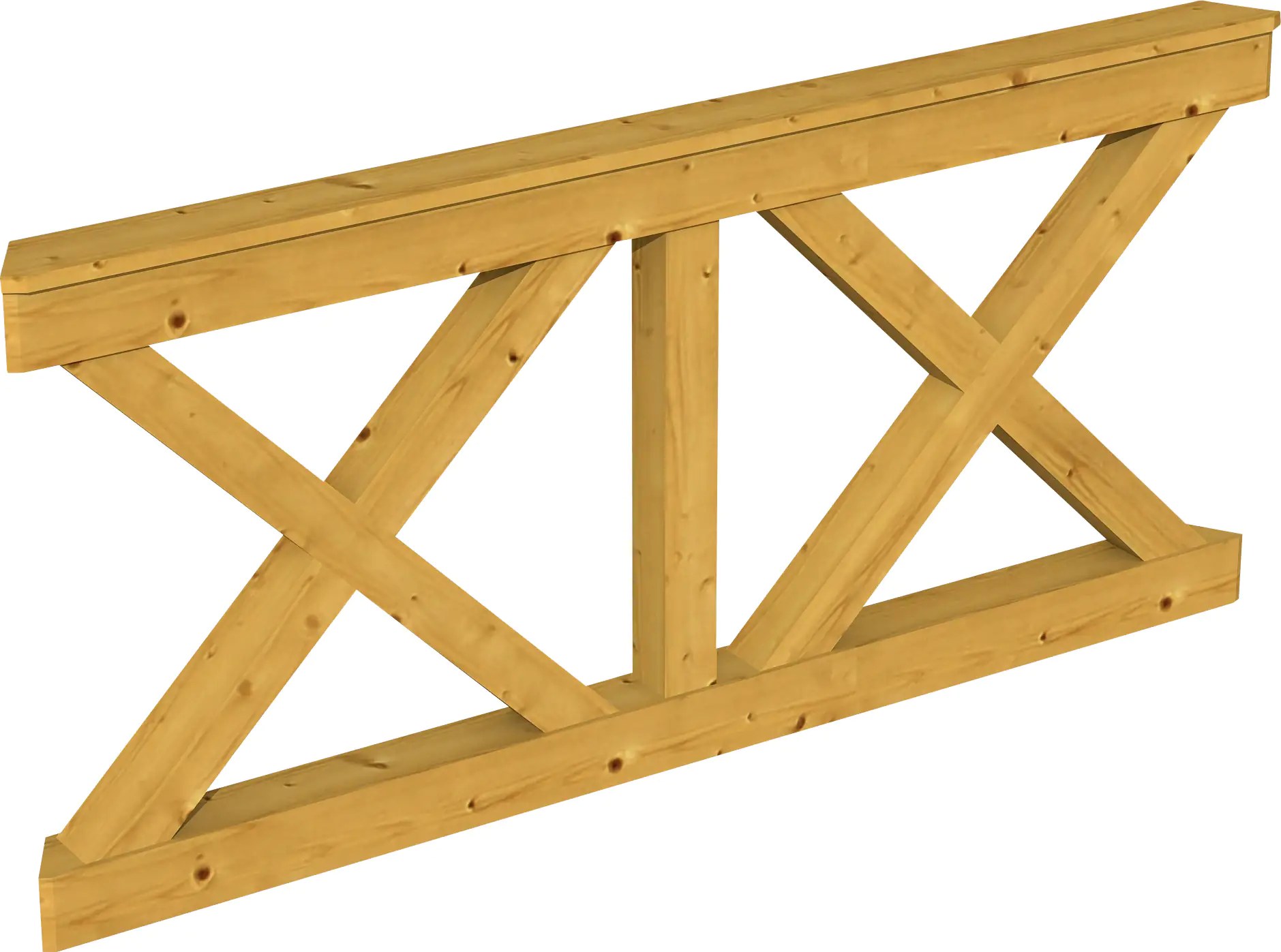 SKAN HOLZ Brüstung Andreaskreuz 180 x 84 cm, Fichte, lasiert in Eiche hell