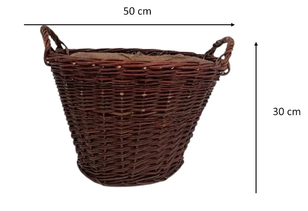 Aufbewahrungskorb Kiepe braun mit Jute groß Aufbewahrungskorb Kiepe braun mit Jute groß