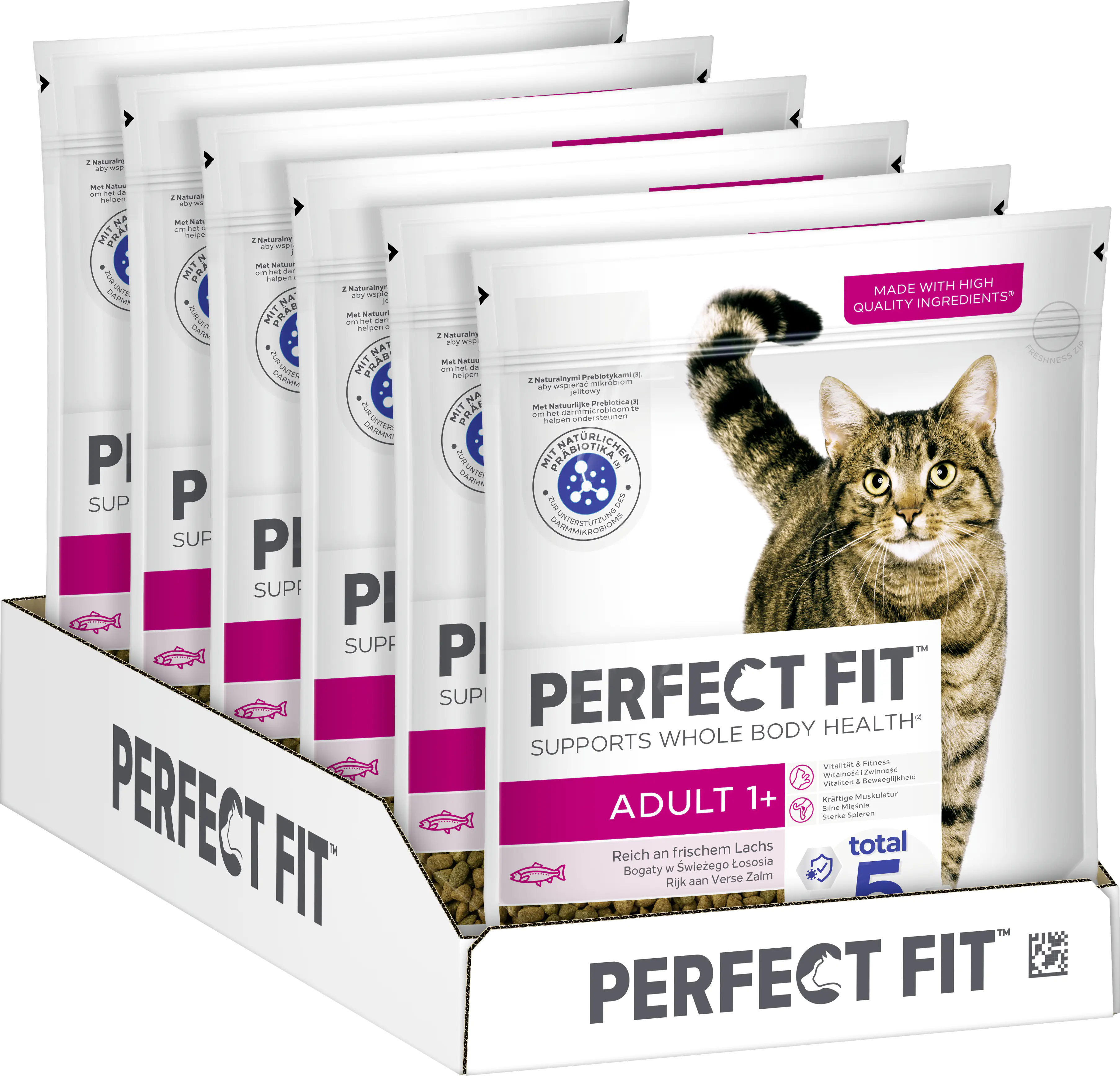 Perfect Fit Adult 1+ mit Lachs Katzenfutter 750g