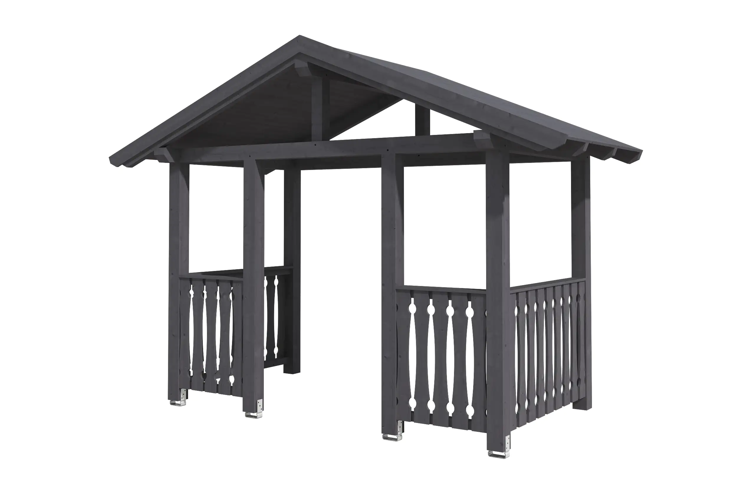 SKAN HOLZ Vordach Stralsund Typ 8 360 x 187 cm, lasiert in Schiefergrau