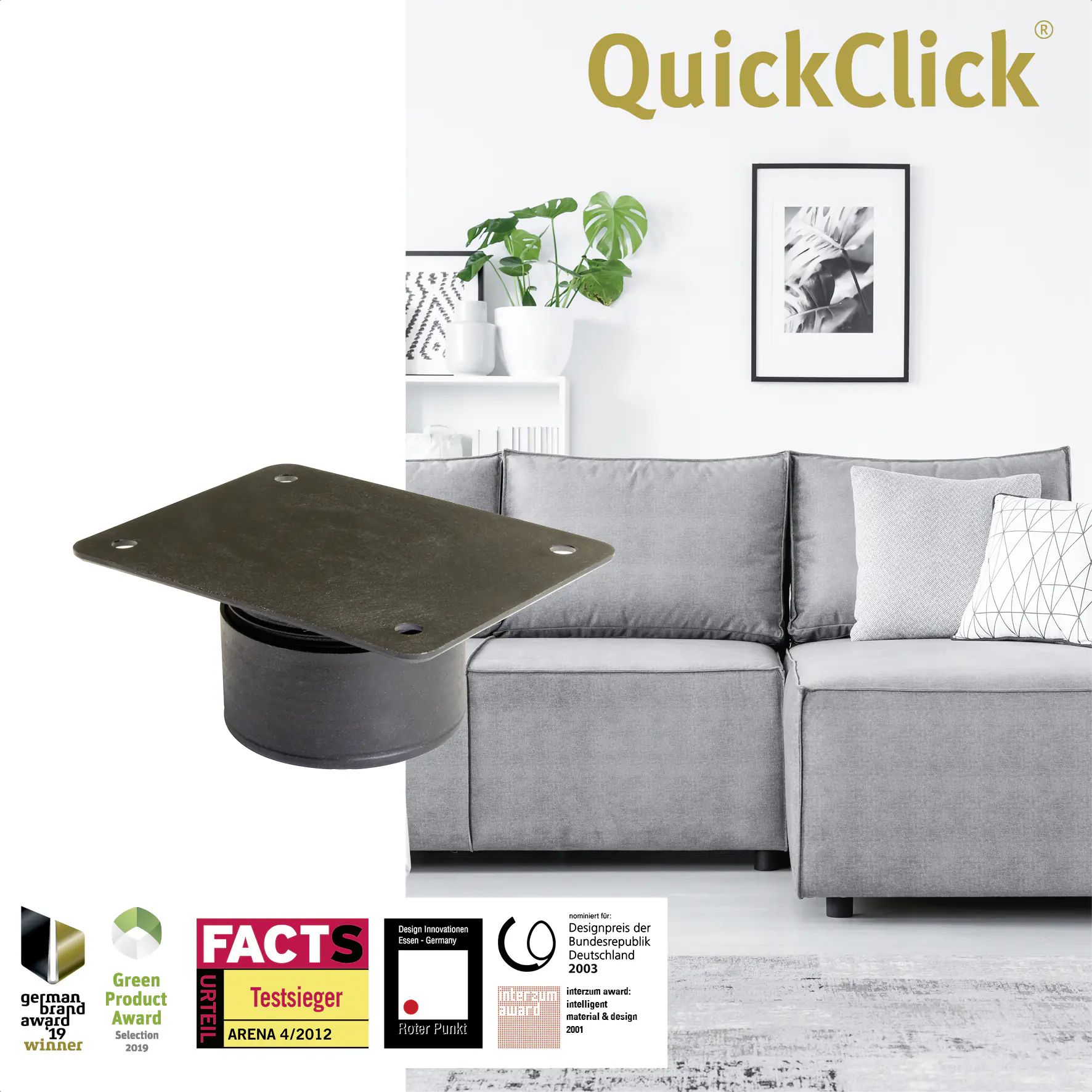 Wagner Möbelfuß Justus Duo QuickClick Kunststoff Ø 4 x 2 cm schwarz - 4 Stück Wagner Möbelfuß Justus Duo QuickClick Kunststoff Ø 4 x 2 cm schwarz - 4 Stück