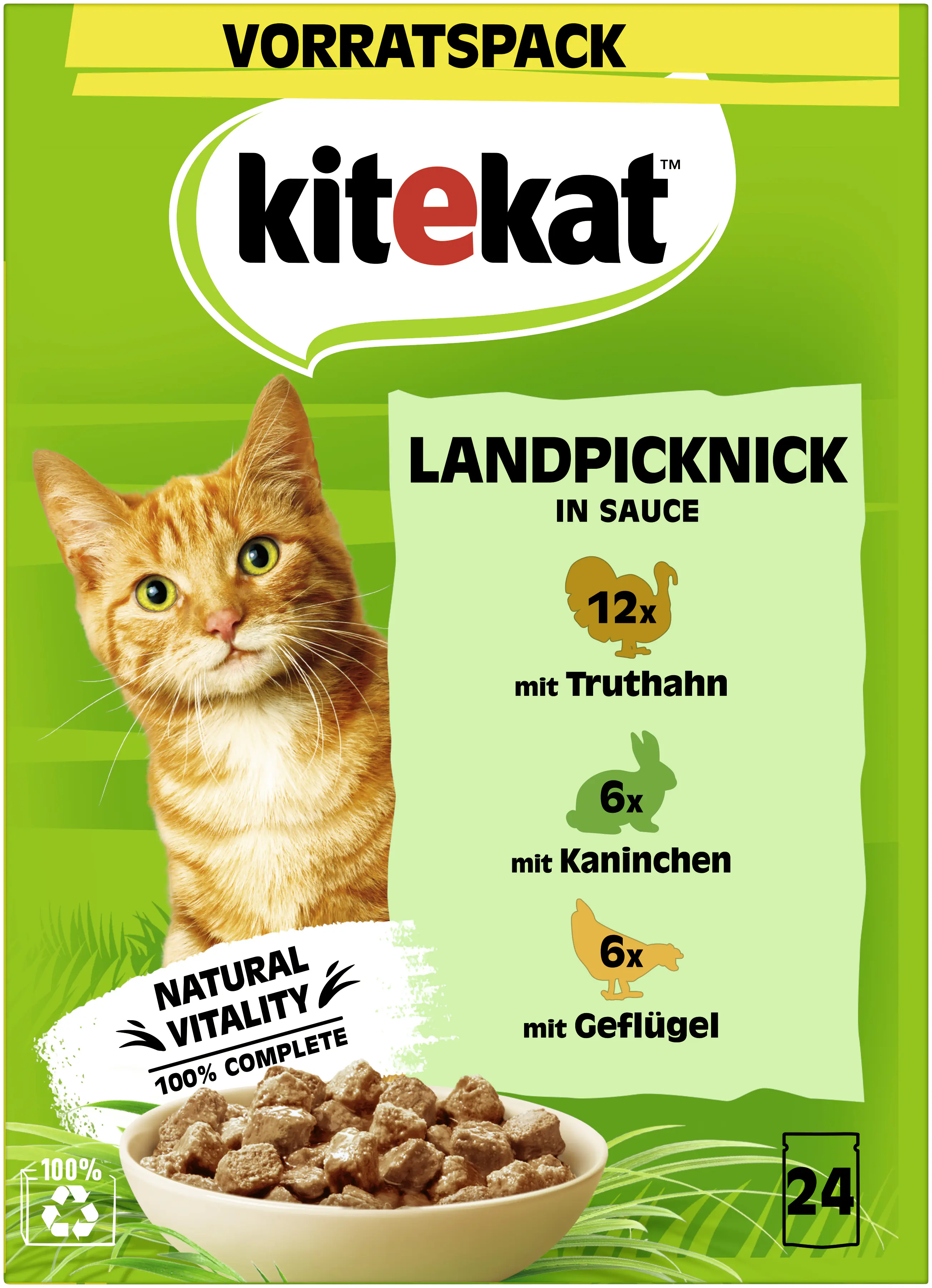 Kitekat Landpicknick in Sauce Multipack Vorratspack 24x85 g