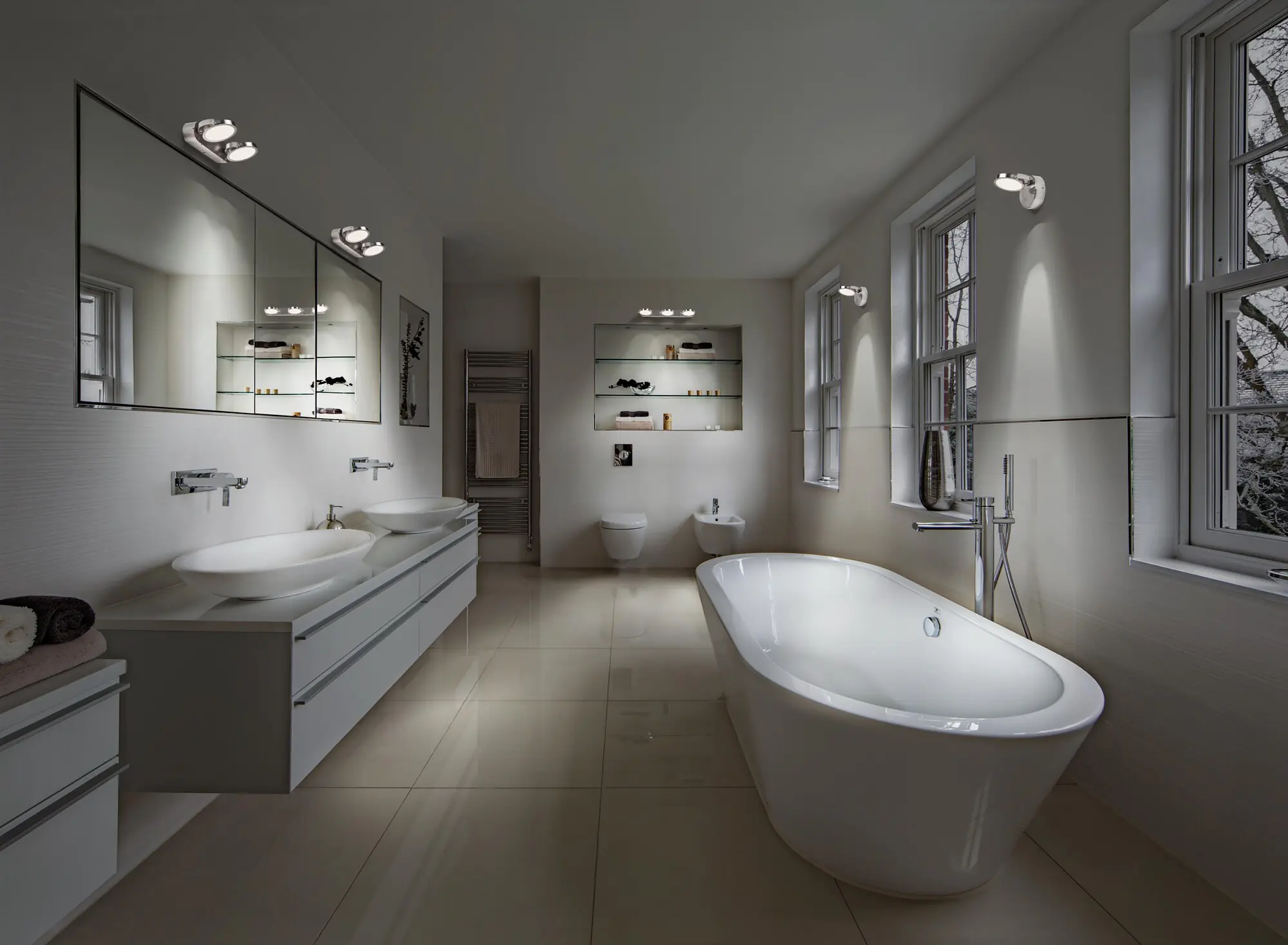 Ledvance Smart+ LED Badleuchte Round silber 47 x 10,2 cm Sun@Home 20 W