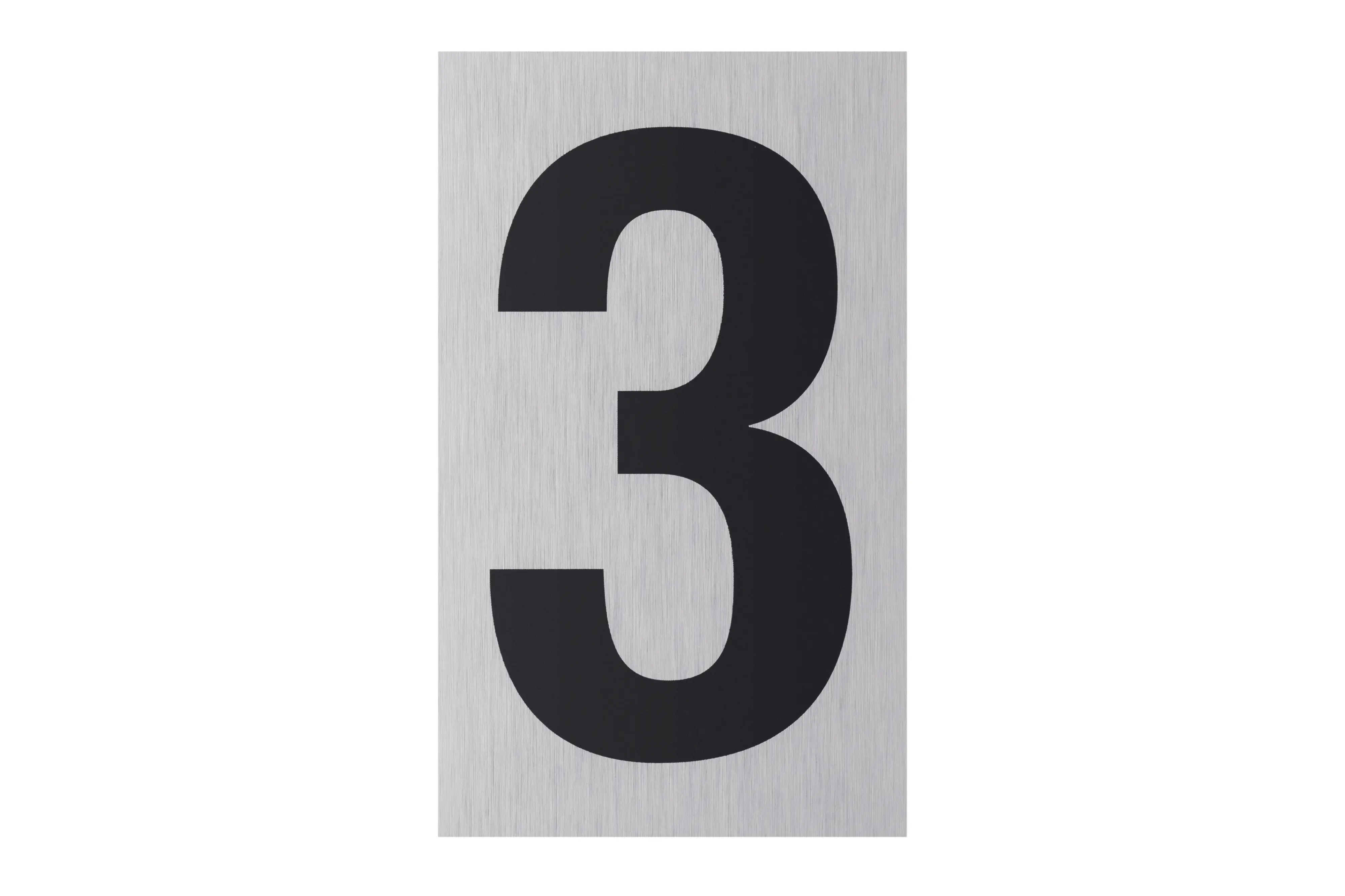 Conmetall Aufkleber Zahl 3 Aluminium 10 x 6 cm edelstahl-optik