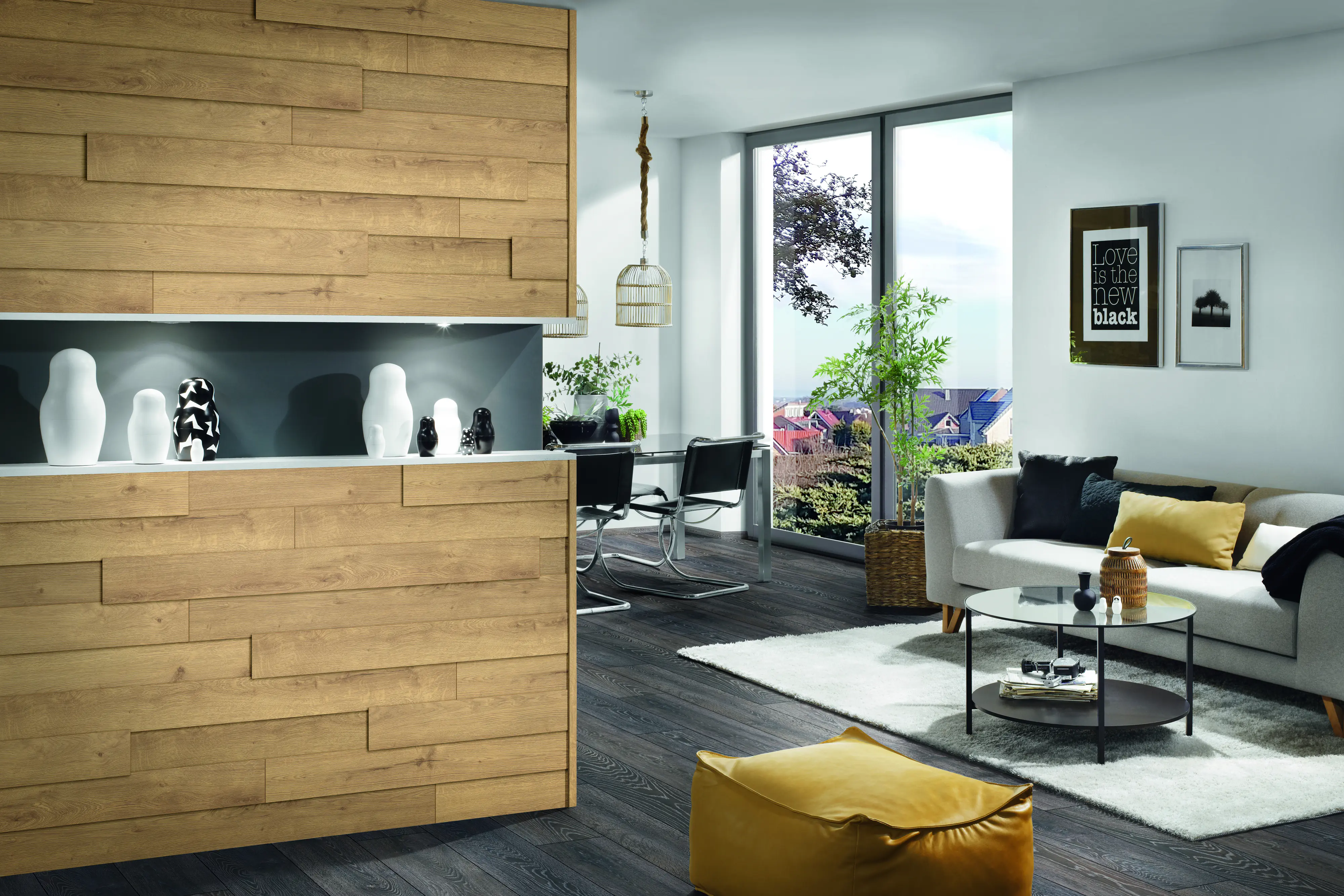 Kronoflooring 3D Wandpaneele Holz Eiche mittelbraun 129,6 x 13,2 x 1,2 cm