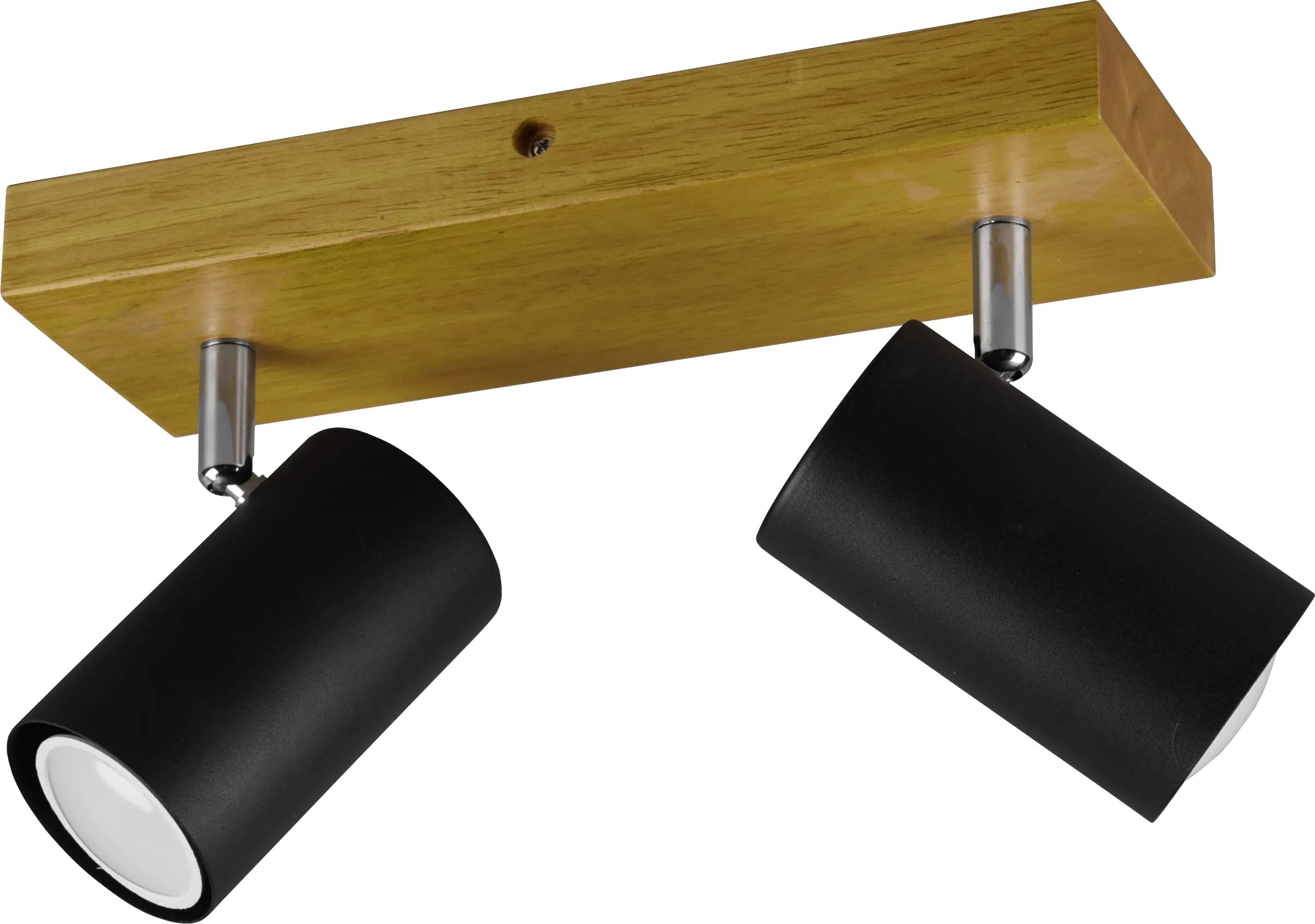 Trio Leuchten 2er Spot Marley GU10, schwarz matt, holzfarbig