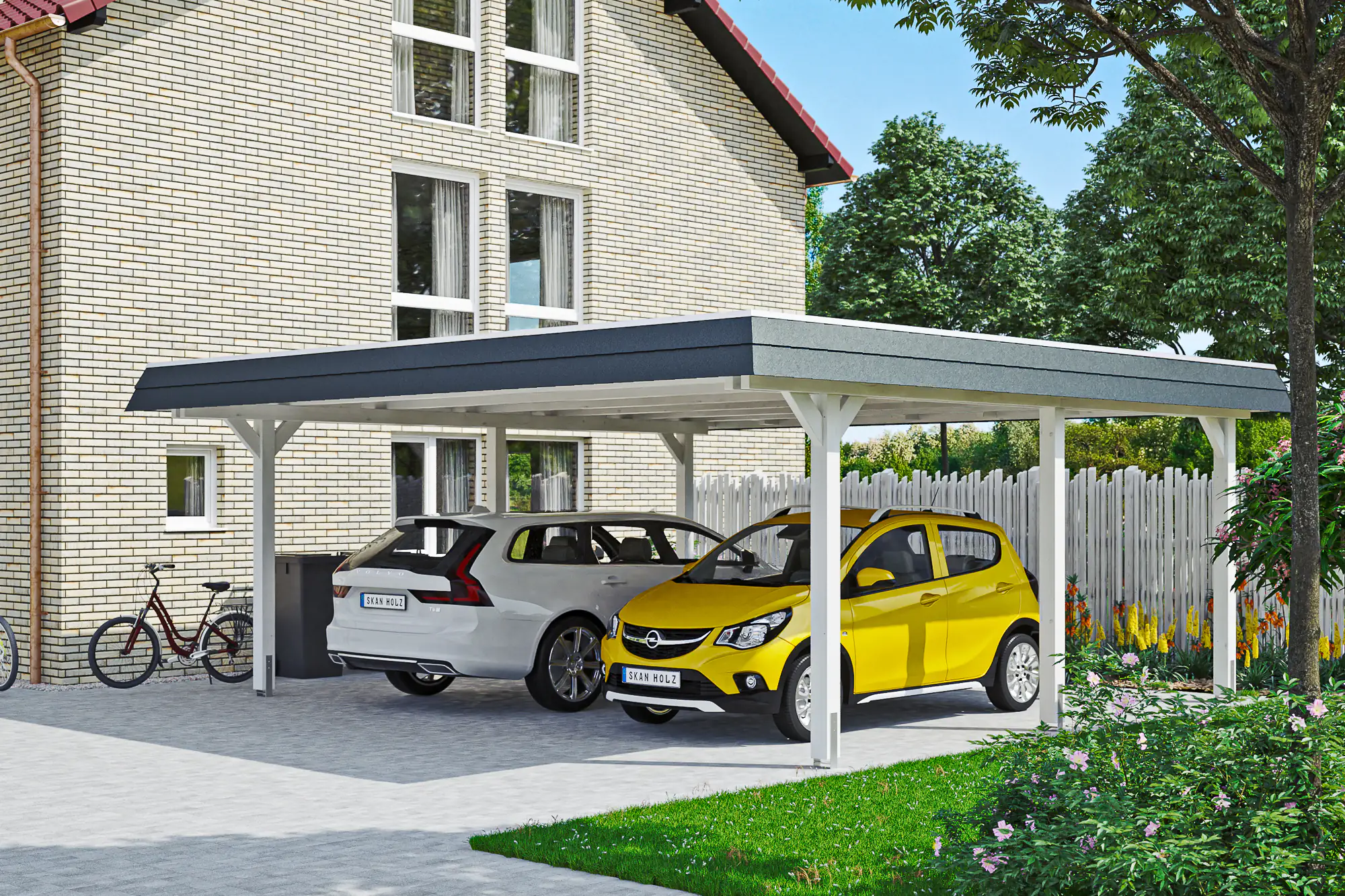 SKAN HOLZ Carport Wendland 630 x 637 cm mit Aluminiumdach