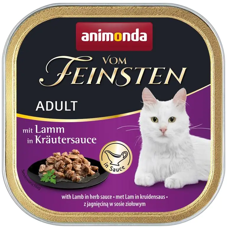 4017721830454 Animonda vom Feinsten Katzennassfutter mit Lamm in Kräutersauce, 100g