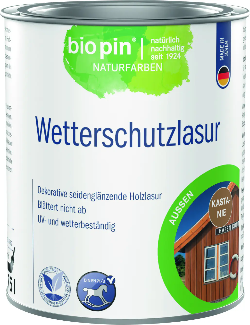 Biopin Wetterschutzlasur 750 ml kastanie