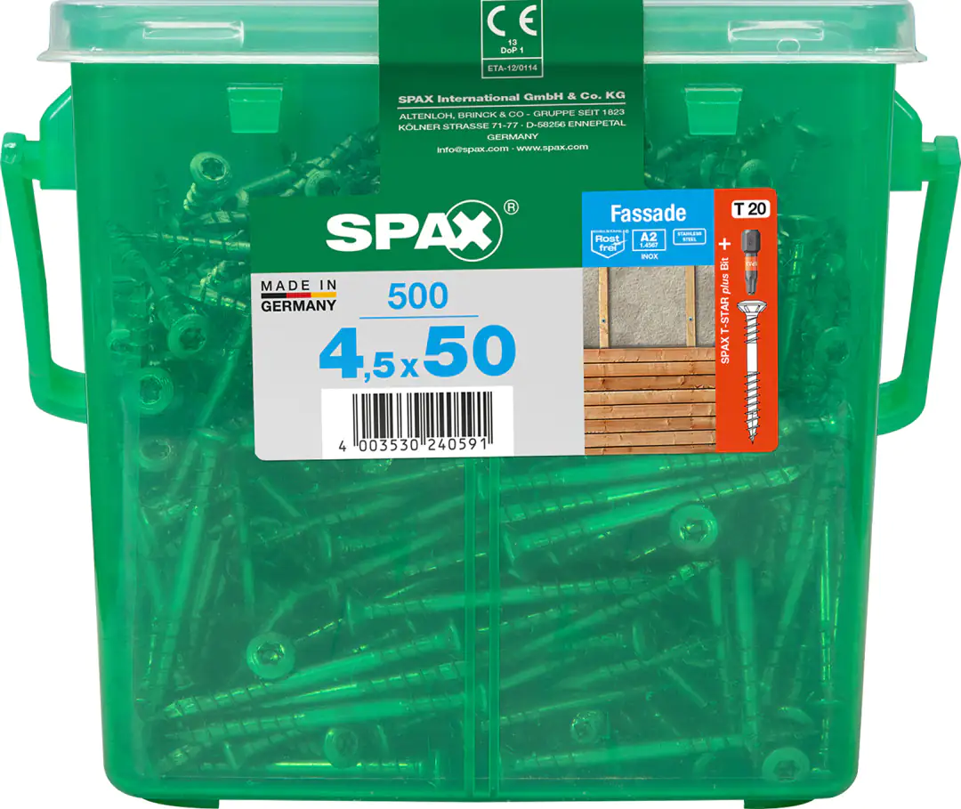 Spax Fassadenschrauben 4,5 x 50 mm, 500 Stück