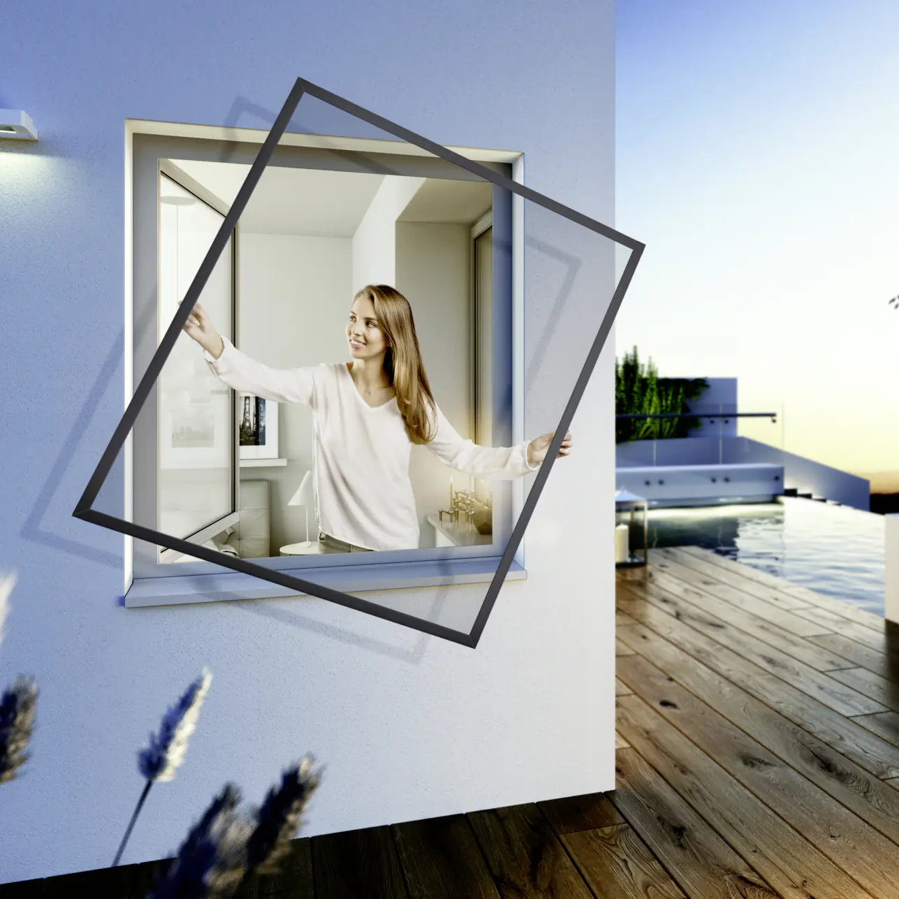 Windhager IS Maßfenster bis 100 x 120 cm schwarz/anthrazit