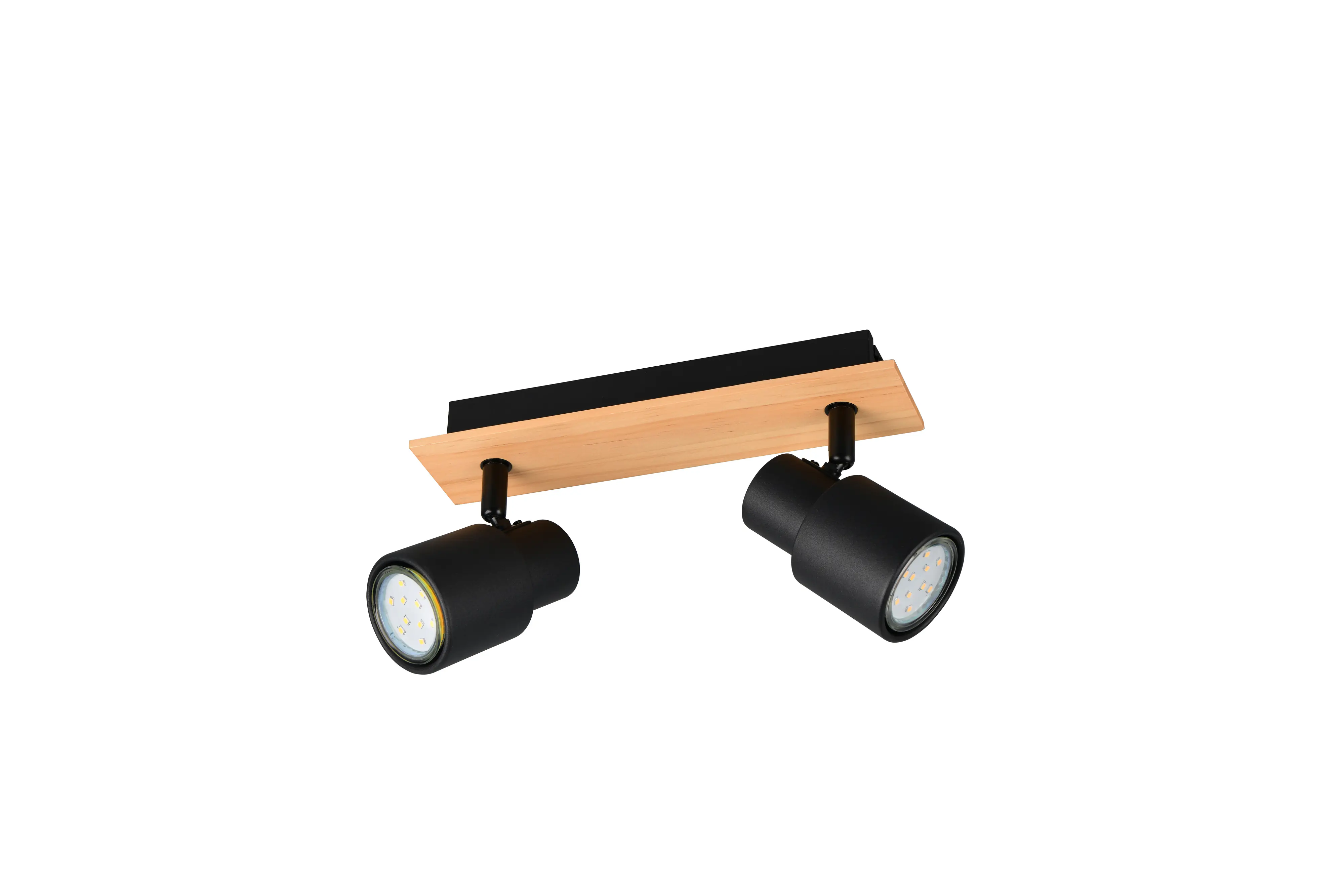 Trio LED-Deckenstrahler 2er Spot Pierre 15 x 31 cm schwarz matt/natur