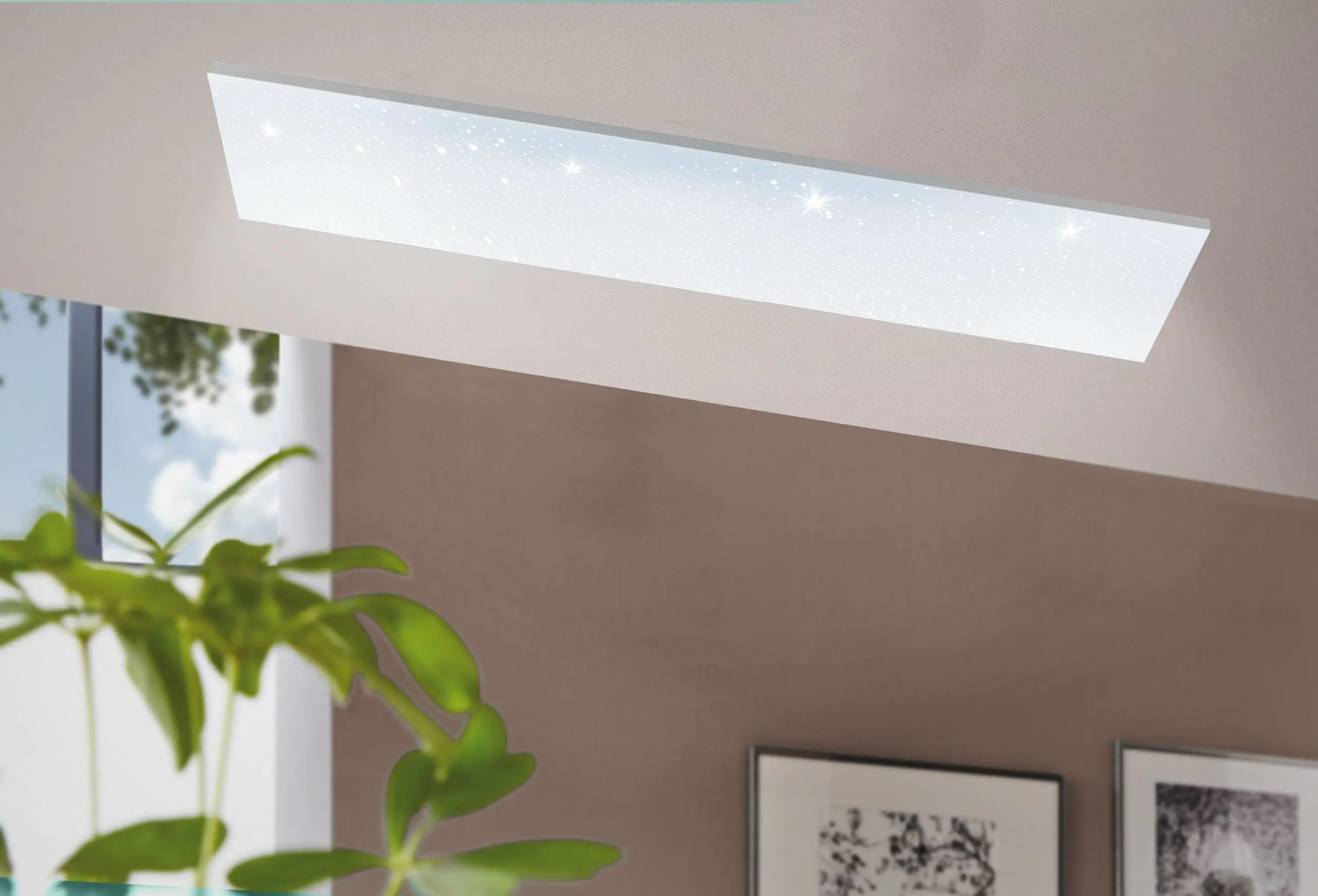 Eglo LED Deckenleuchte Calemar-S weiß 99,2 x 24,2 cm mit Kristalleffekt  Eglo LED Deckenleuchte Calemar-S weiß 99,2 x 24,2 cm mit Kristalleffekt