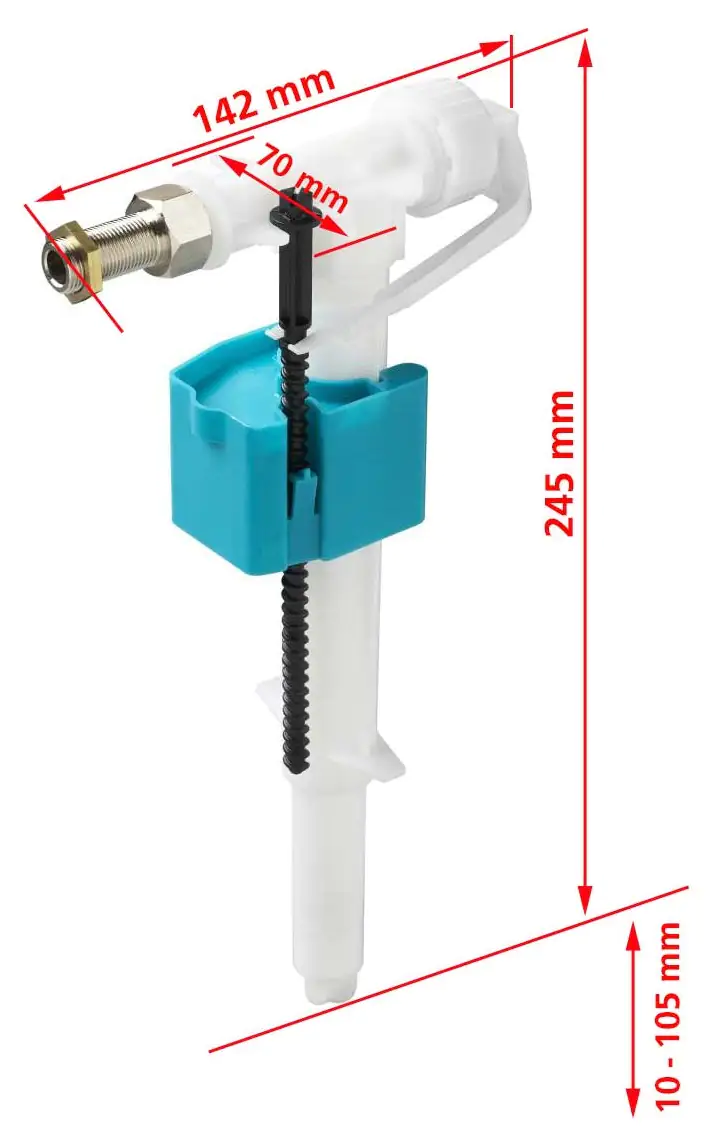 Wisa Füllventil für Spülkasten stufenlos einstellbar von 6-9 l Wisa Füllventil für Spülkasten stufenlos einstellbar von 6-9 l