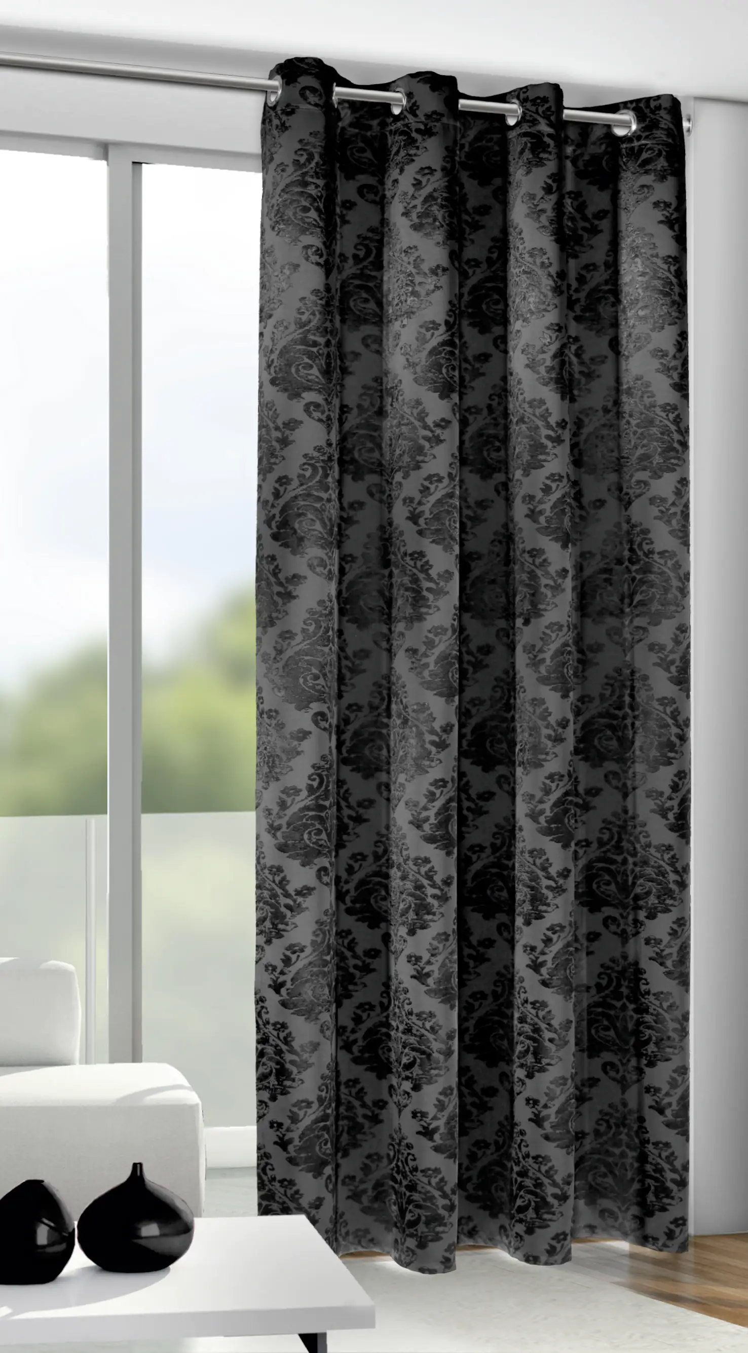 Neusser Collection Ösenschal Dimout Marlin schwarz, 135 x 245 cm