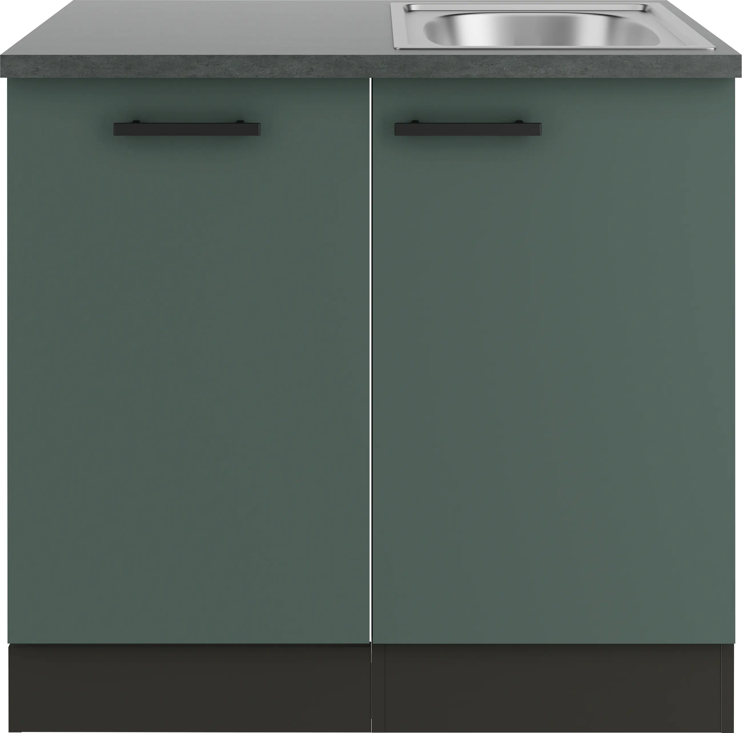 Optifit Spüle mit Unterschrank-Set Verona 405 steingrün/anthrazit 90 cm