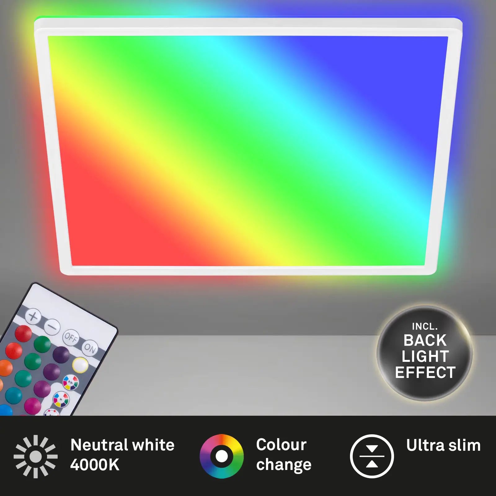 Di-Ka Ultraflaches RGBW LED Panel SLIM mit Hintergrundbeleuchtung Di-Ka Ultraflaches RGBW LED Panel SLIM mit Hintergrundbeleuchtung