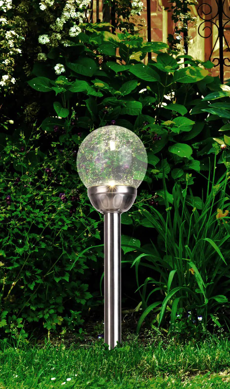 Light & More LED Solarerdspieß Kugel