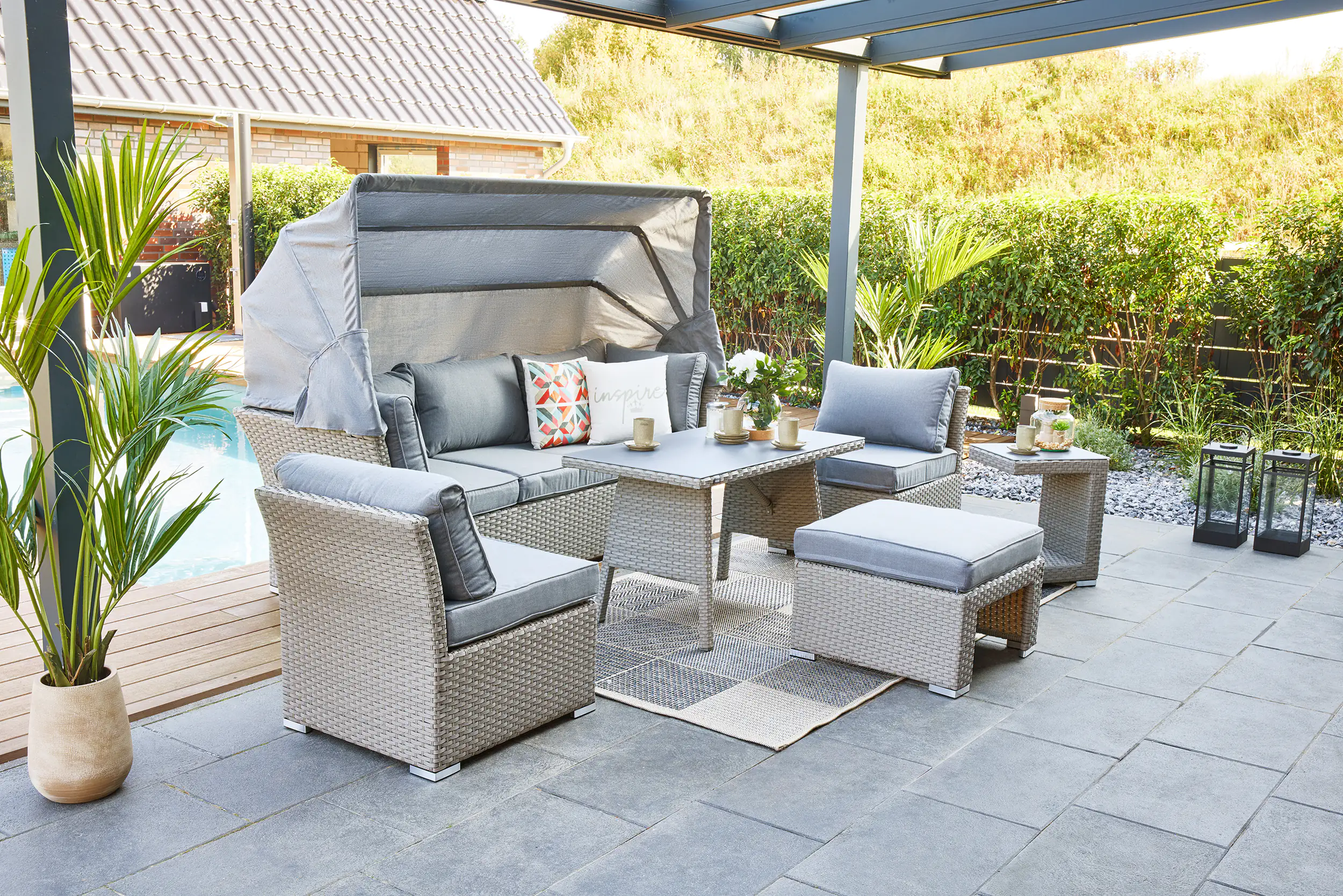 4333692867603_06 Primaster Dining Lounge Möbelset Torreon Relax, variabel stellbar