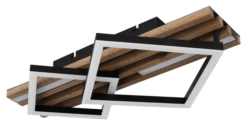 Globo Deckenleuchte Obrien 47,5 x 31 cm L x B schwarz warmweiß