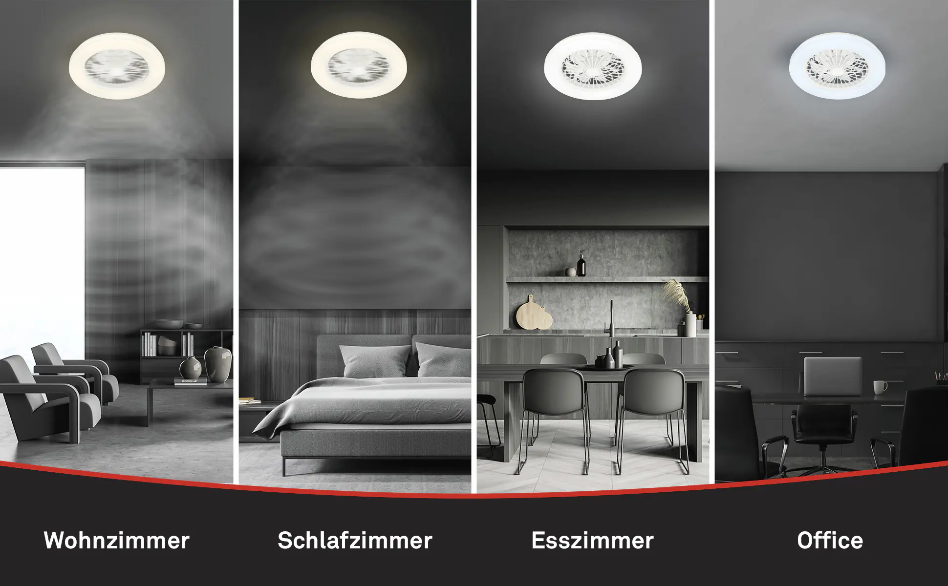 Briloner LED Deckenleuchte mit Ventilator Fanti Ø 48,5 cm 49 W weiß CCT dimmbar