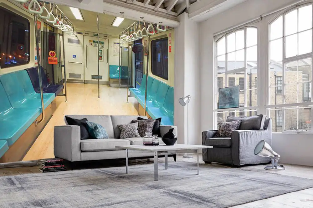 papermoon Vlies- Fototapete Digitaldruck 350 x 260 cm Empty Subway